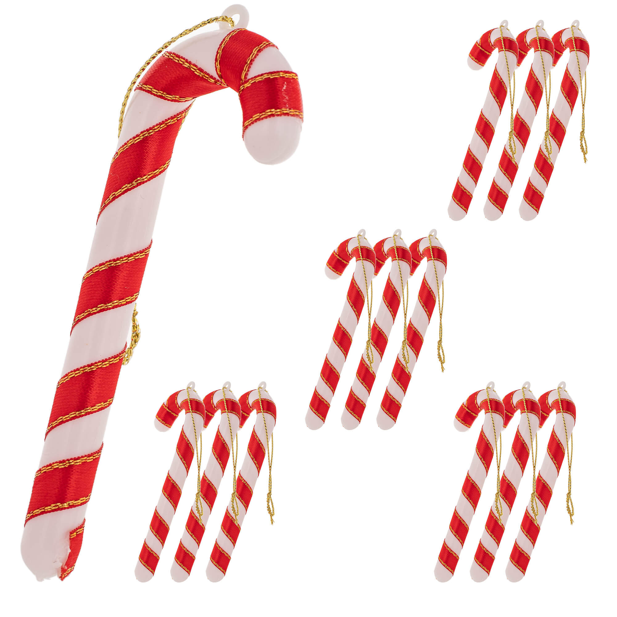 Komplet ozdób choinkowych Tulle 12szt laska cukrowa