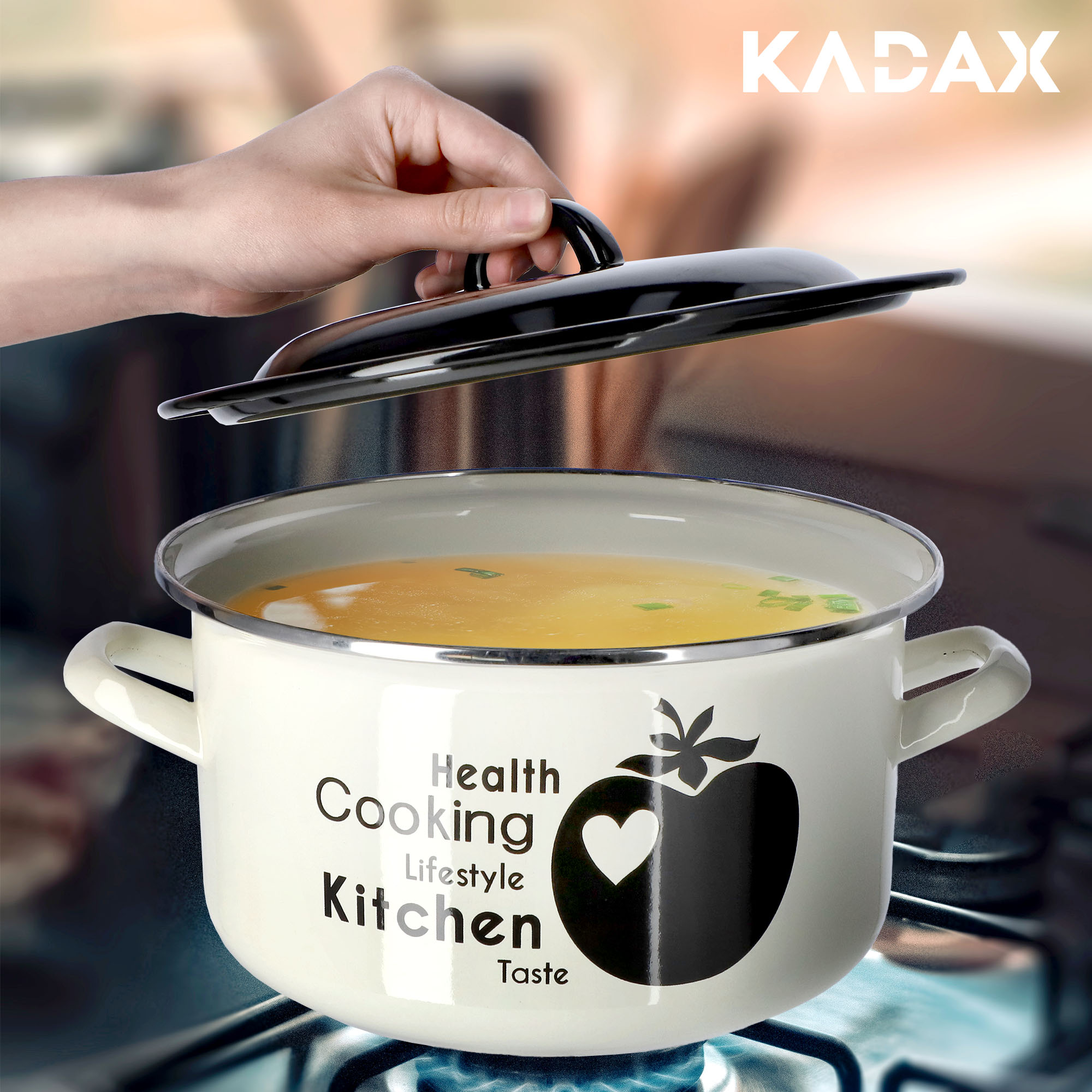 Pokrywa emaliowana do garnka 20 cm, czarna