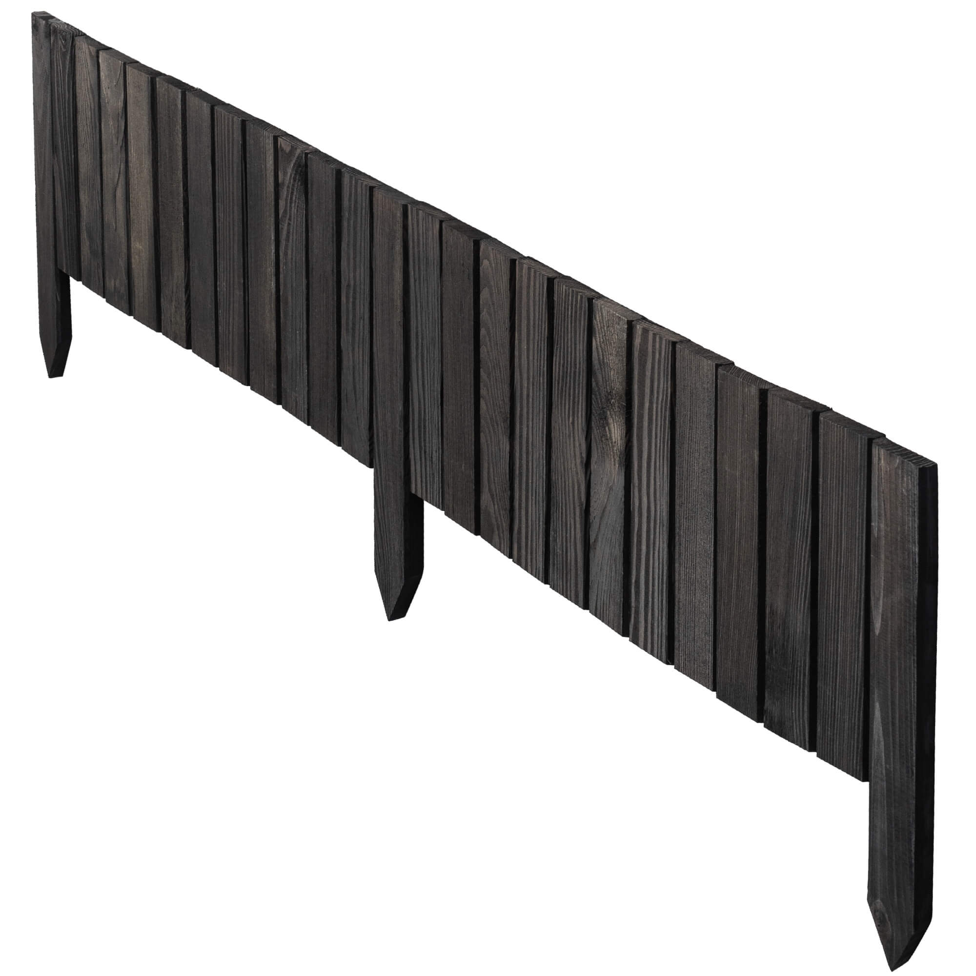 Płotek drewniany rollborder Ansjo obrzeże 115 x 20 cm antracyt
