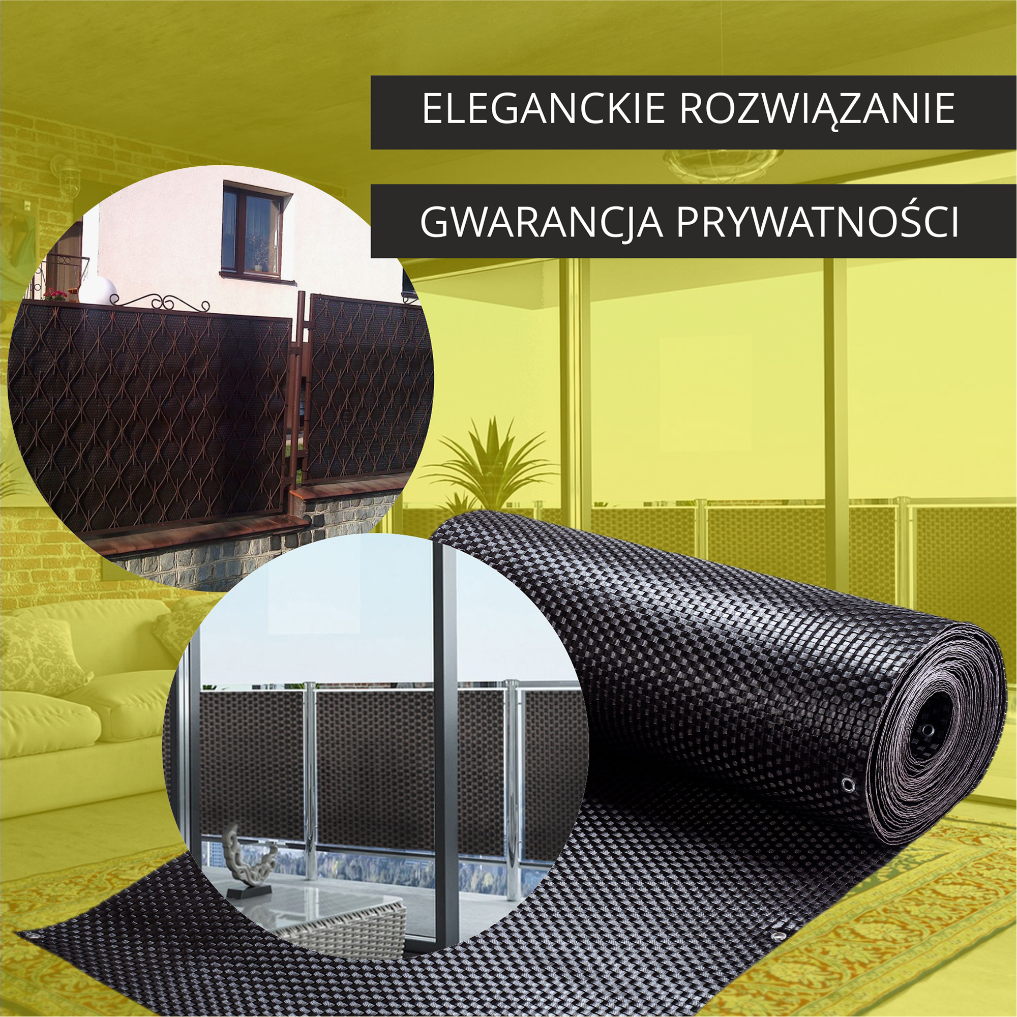 Osłona balkonowa Skei 100 x 500 cm, ciemny brąz