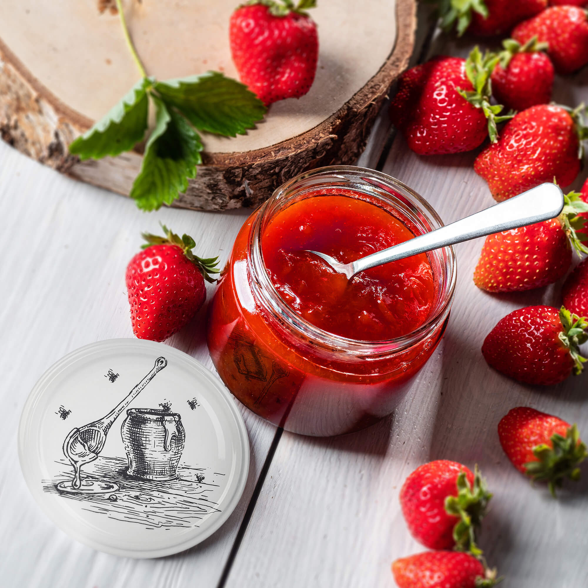 Słoiki na przetwory Denia 250ml 10szt 82mm + wieczko "Słój z miodem"