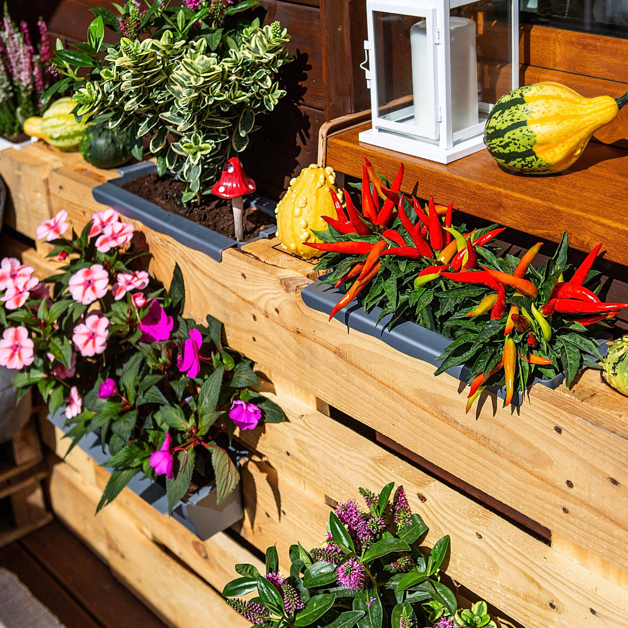 Doniczka do europalet Veere 40.5 cm srebrna 10 szt.