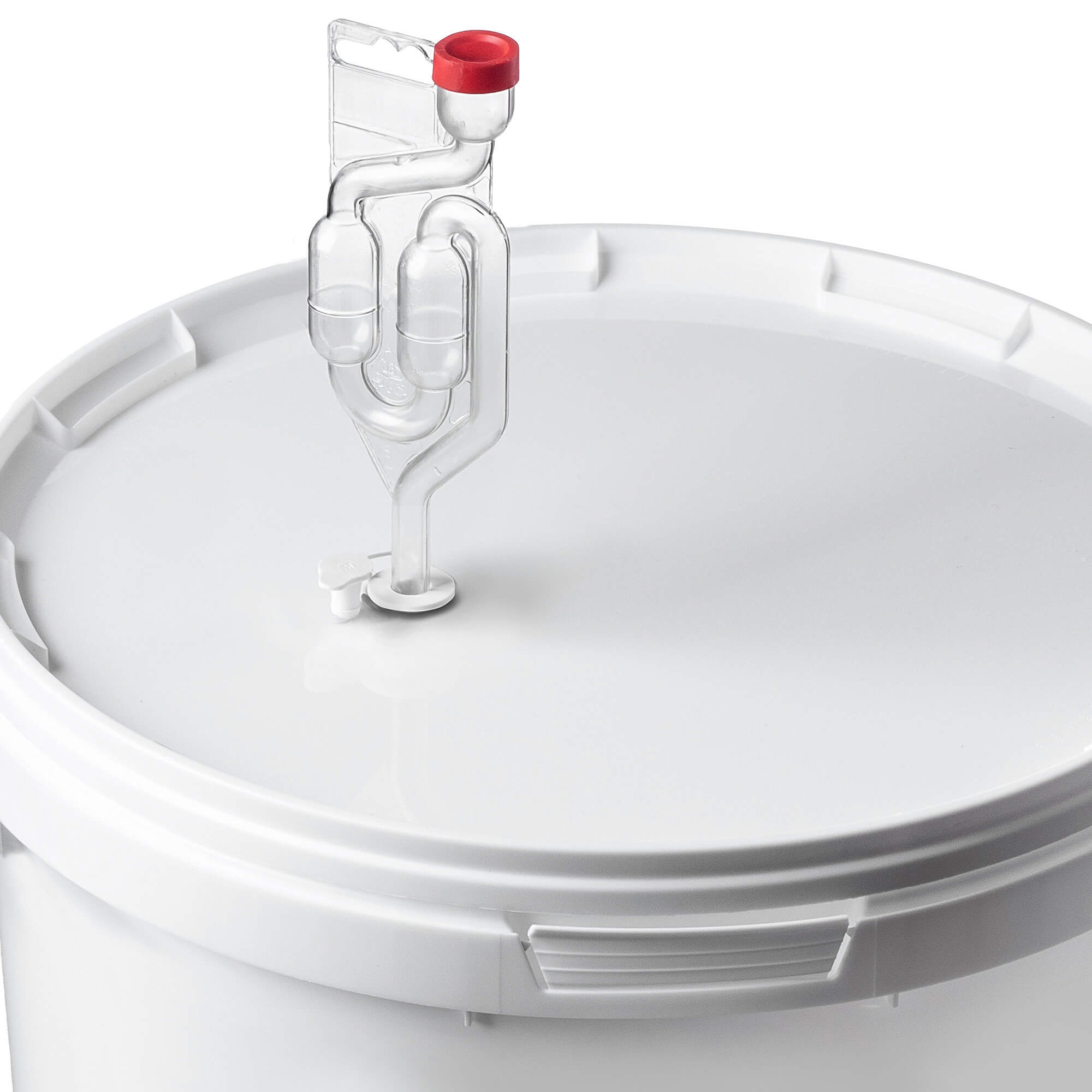 Pojemnik fermentacyjny Acerra z pokrywą 33L biały + kran + korek + rurka fermentacyjna
