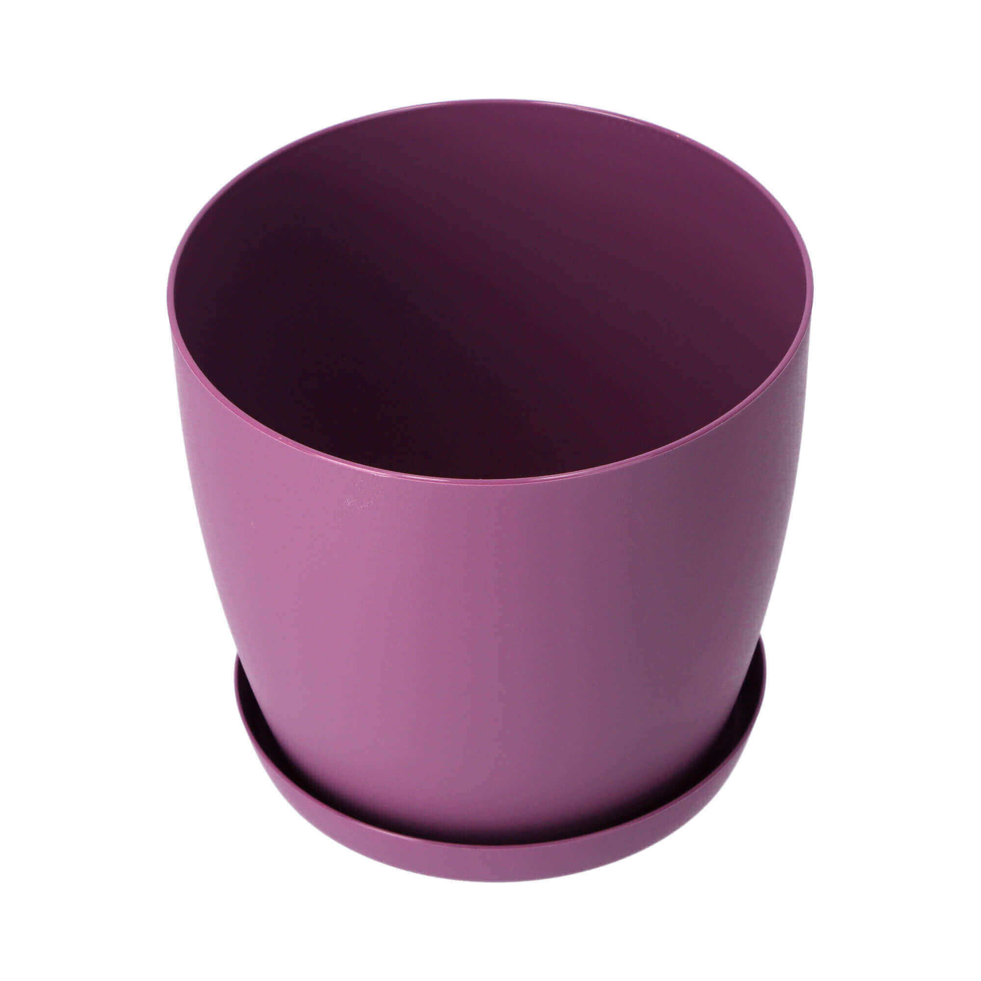 Doniczka Agen z podstawką 18 cm, matowa fioletowa