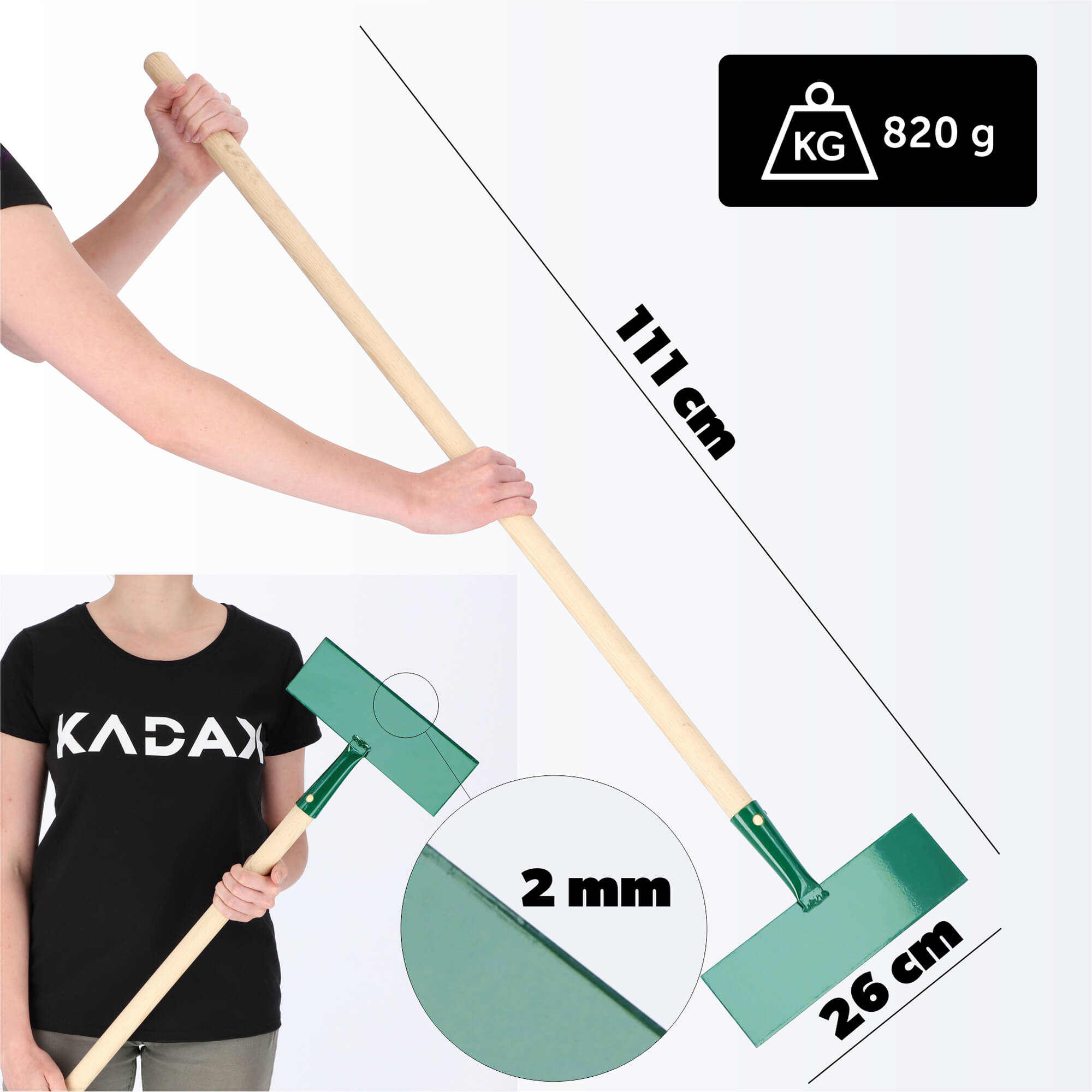 Skuwacz do lodu Arsuk 111 cm, zielony