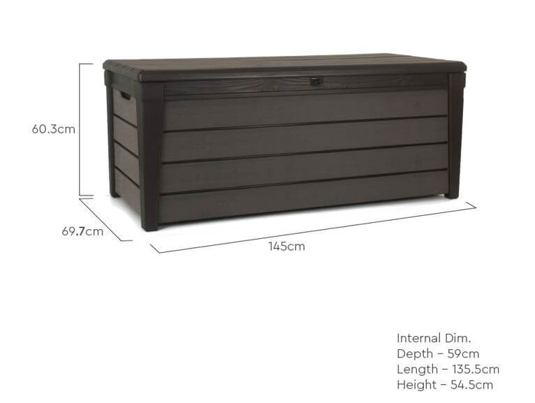 Skrzynia ogrodowa Keter Brushwood Storage Box 455L, brąz
