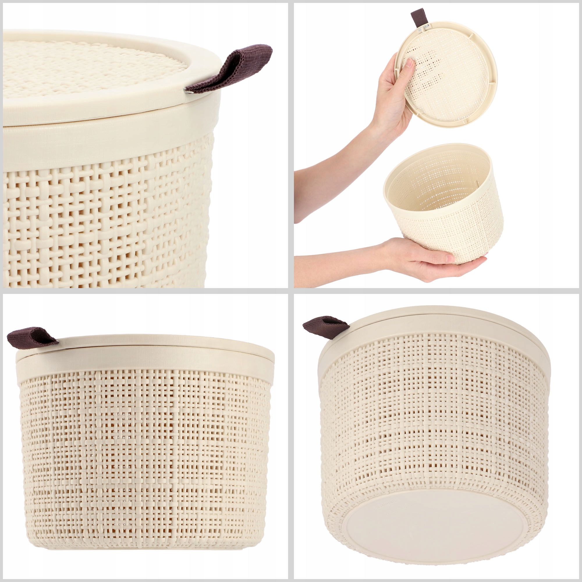 Koszyk na drobiazgi okrągły 2L Curver Jute, kremowy