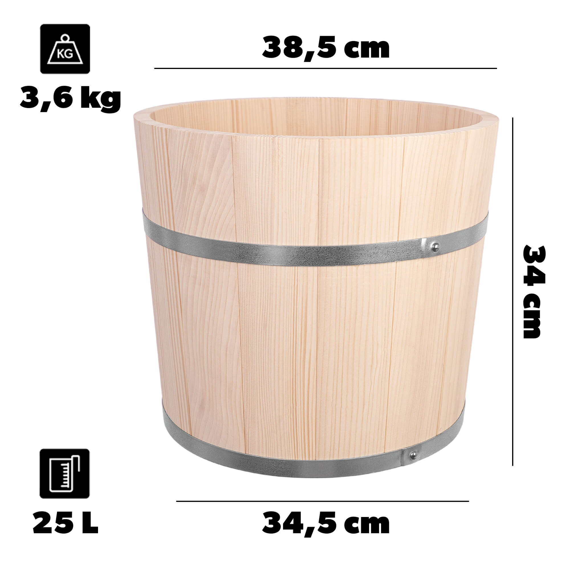 Beczka drewniana do kiszenia Reila 25L