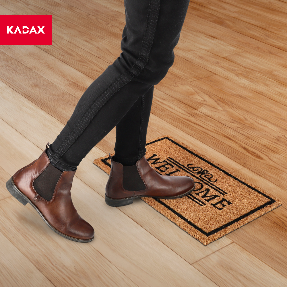 Wycieraczka pod drzwi „Welcome" 55 x 33 cm, brązowa