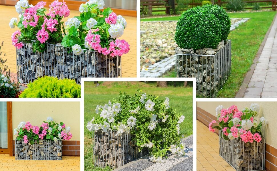 Donica stalowa gabionowa 35 x 72 cm