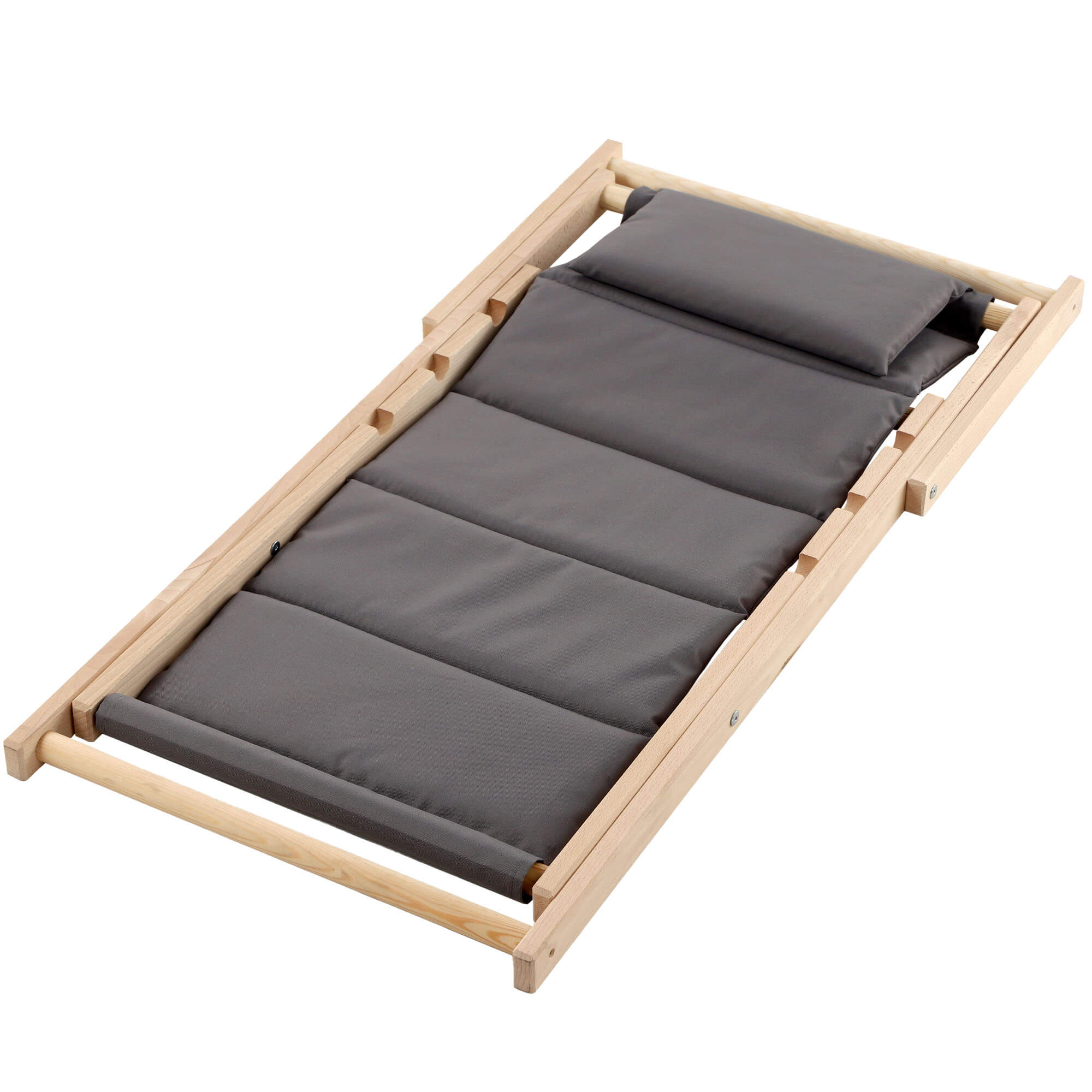 Leżak plażowy z poduszką Troia, szary