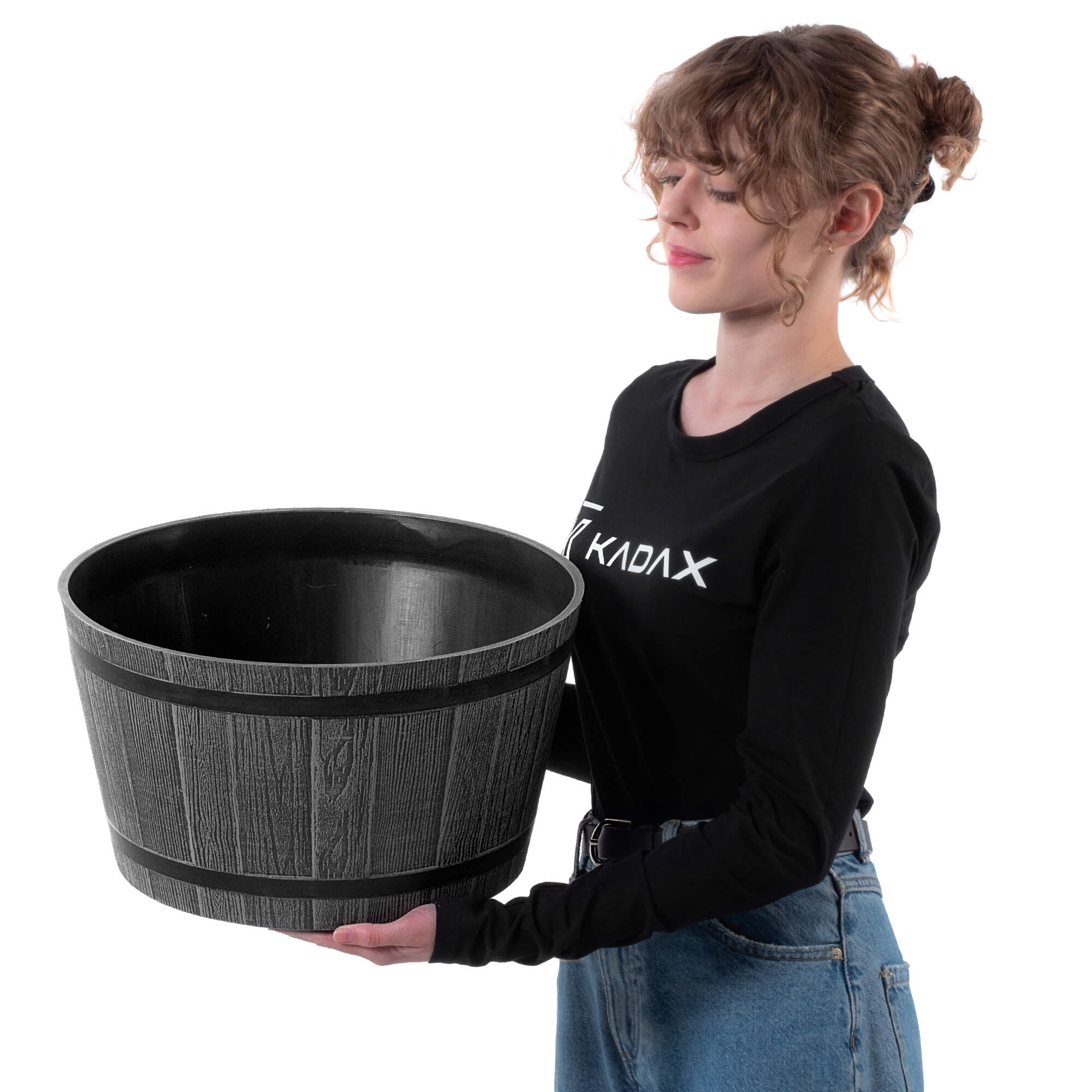 Donica na kwiaty Sori 40 cm, ciemny szary