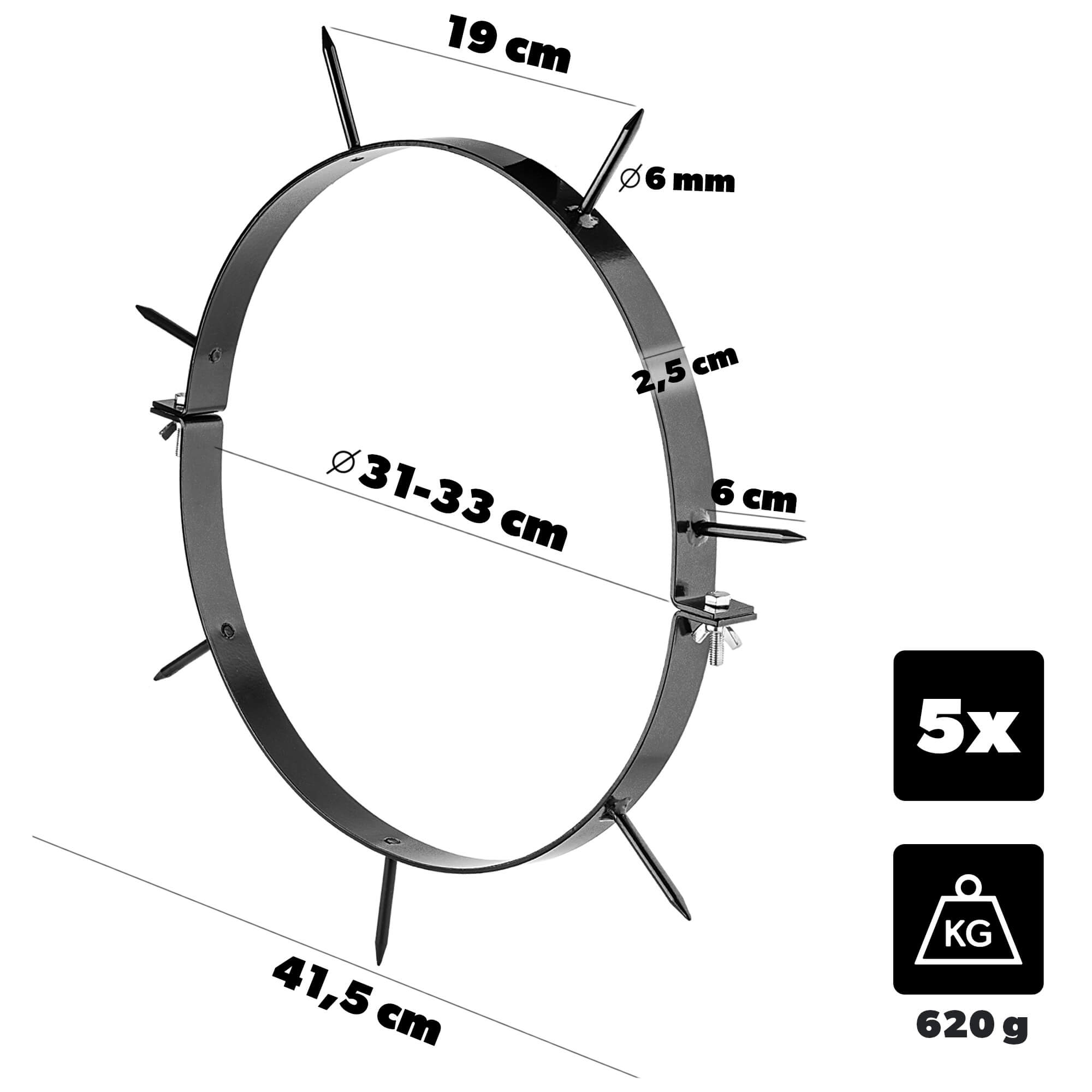 Walec ogrodowy Thann 80 cm 62L z kolcami czarny