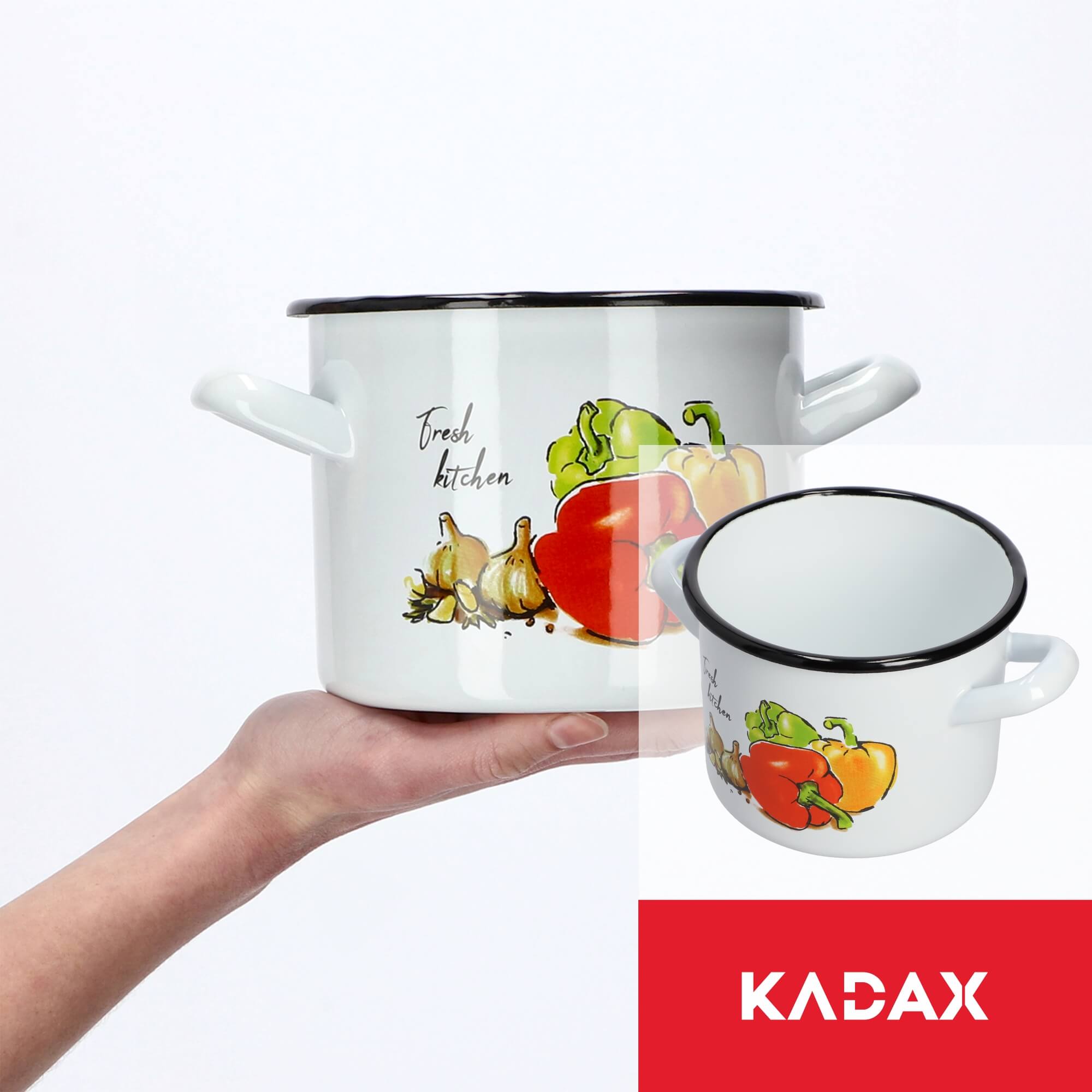 Garnek wysoki emaliowany 1.5L, papryka