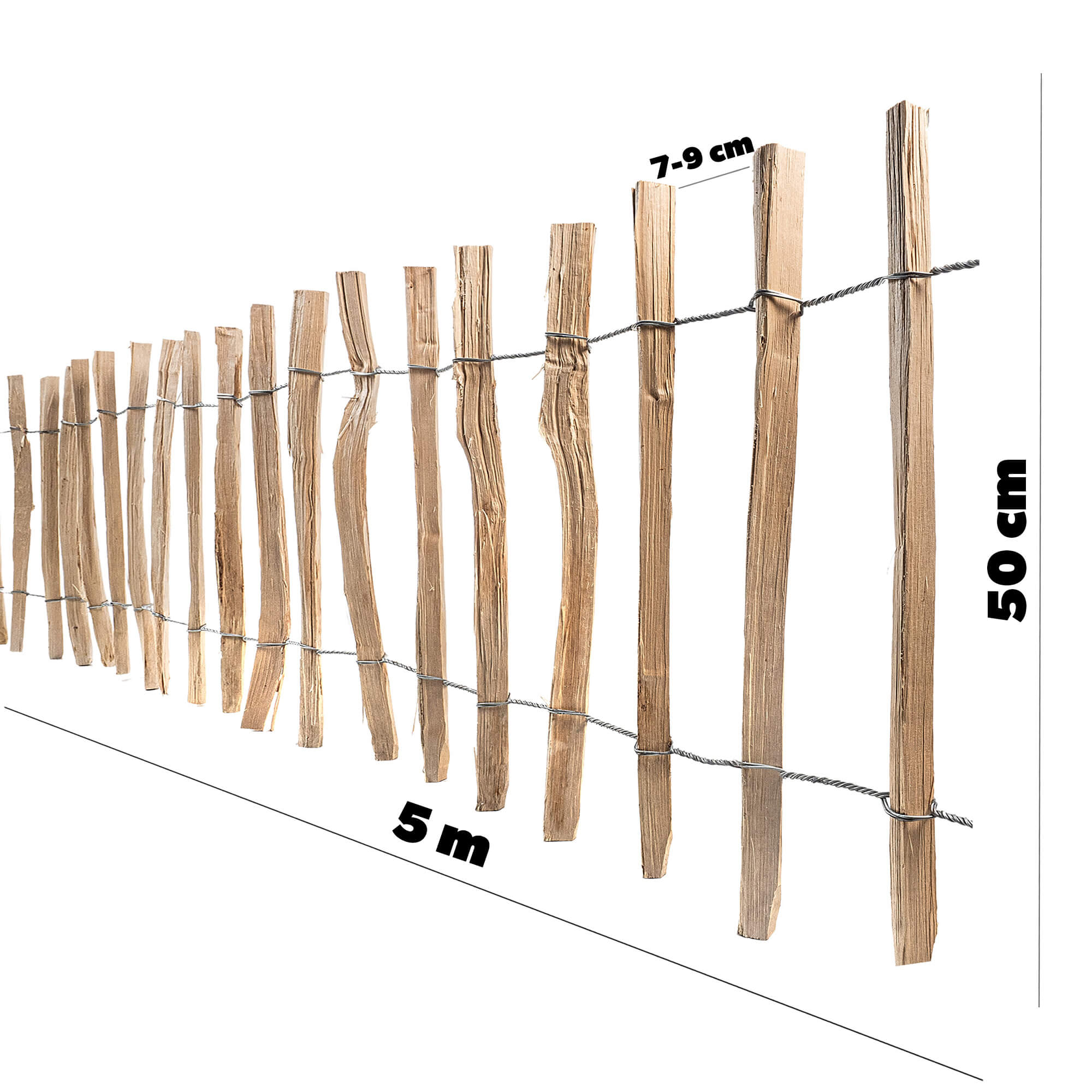 Płot ogrodowy leszczynowy Karo 500 x 50 cm (7-9 cm)