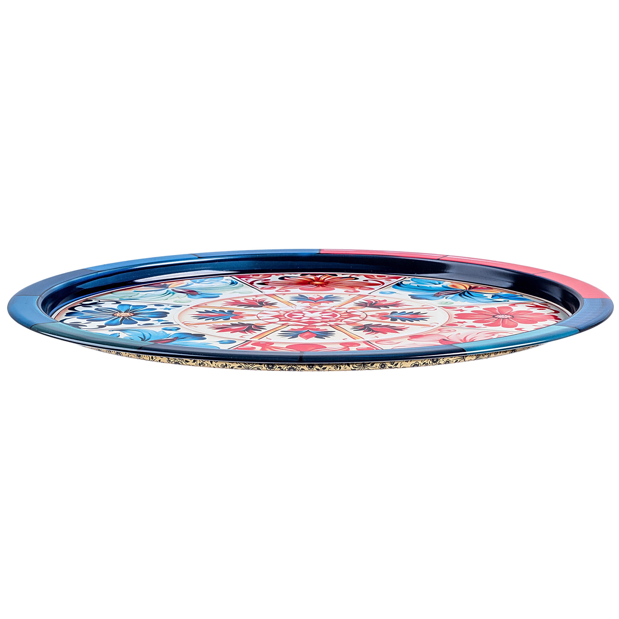 Taca okrągła litografowana Terzone 32.5 cm metalowa "Mozaika"