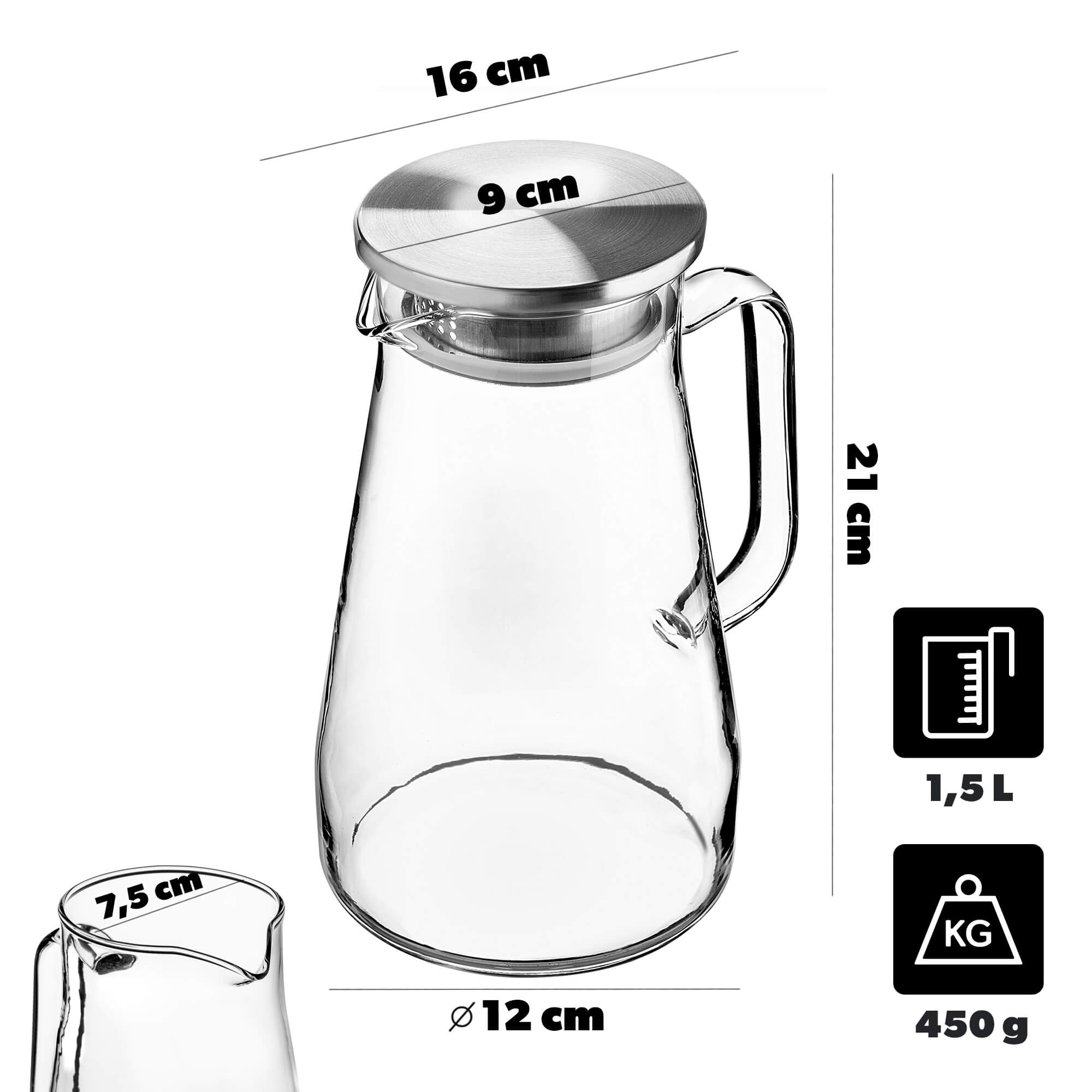 Dzbanek szklany z filtrem Norcia 1.5L