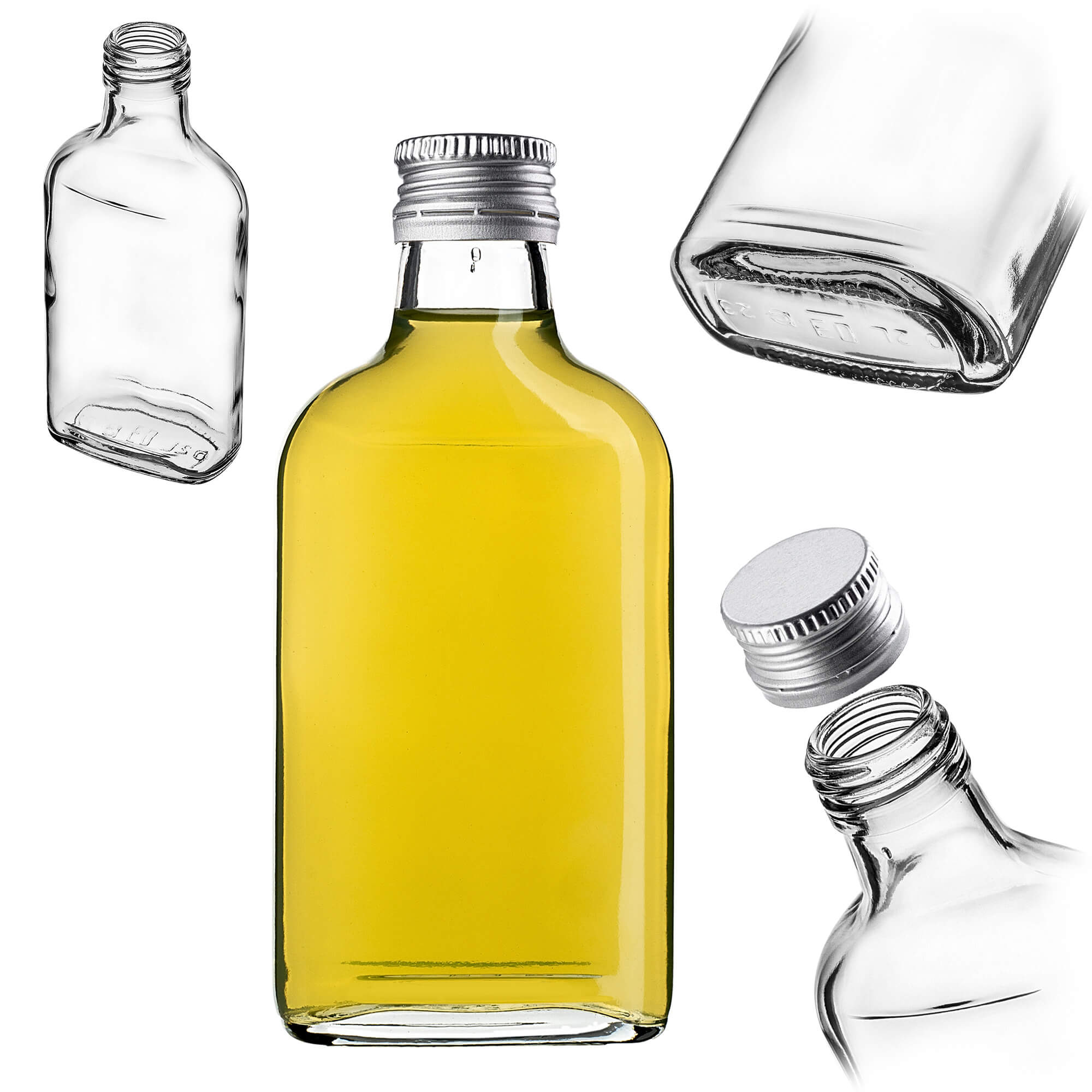 Butelka piersiówka Viane 200ml z srebrną zakrętką 1 szt.