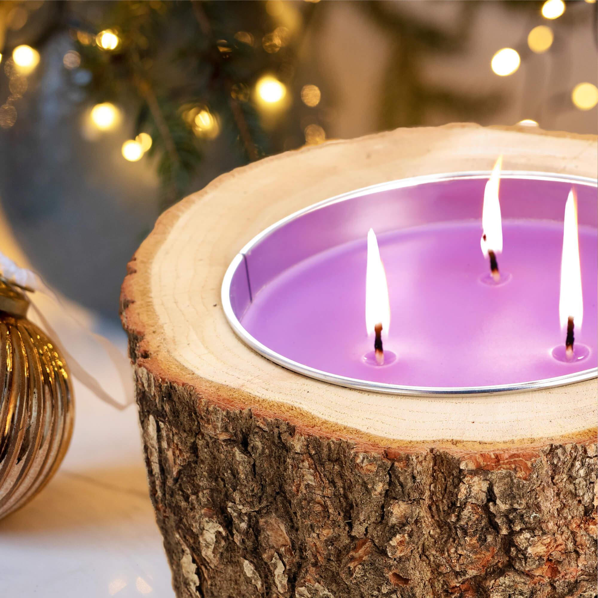 Świeca rustykalna zapachowa duża 18 cm, lawendowa