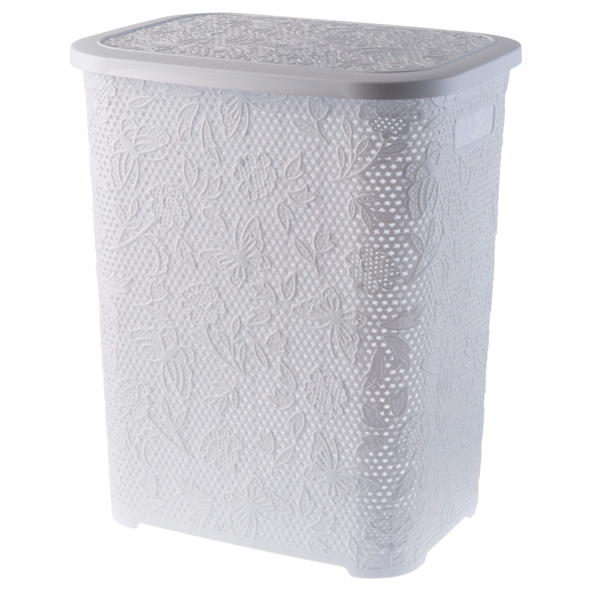 Kosz z pokrywą na bieliznę i ubrania Aglio 55L, biały