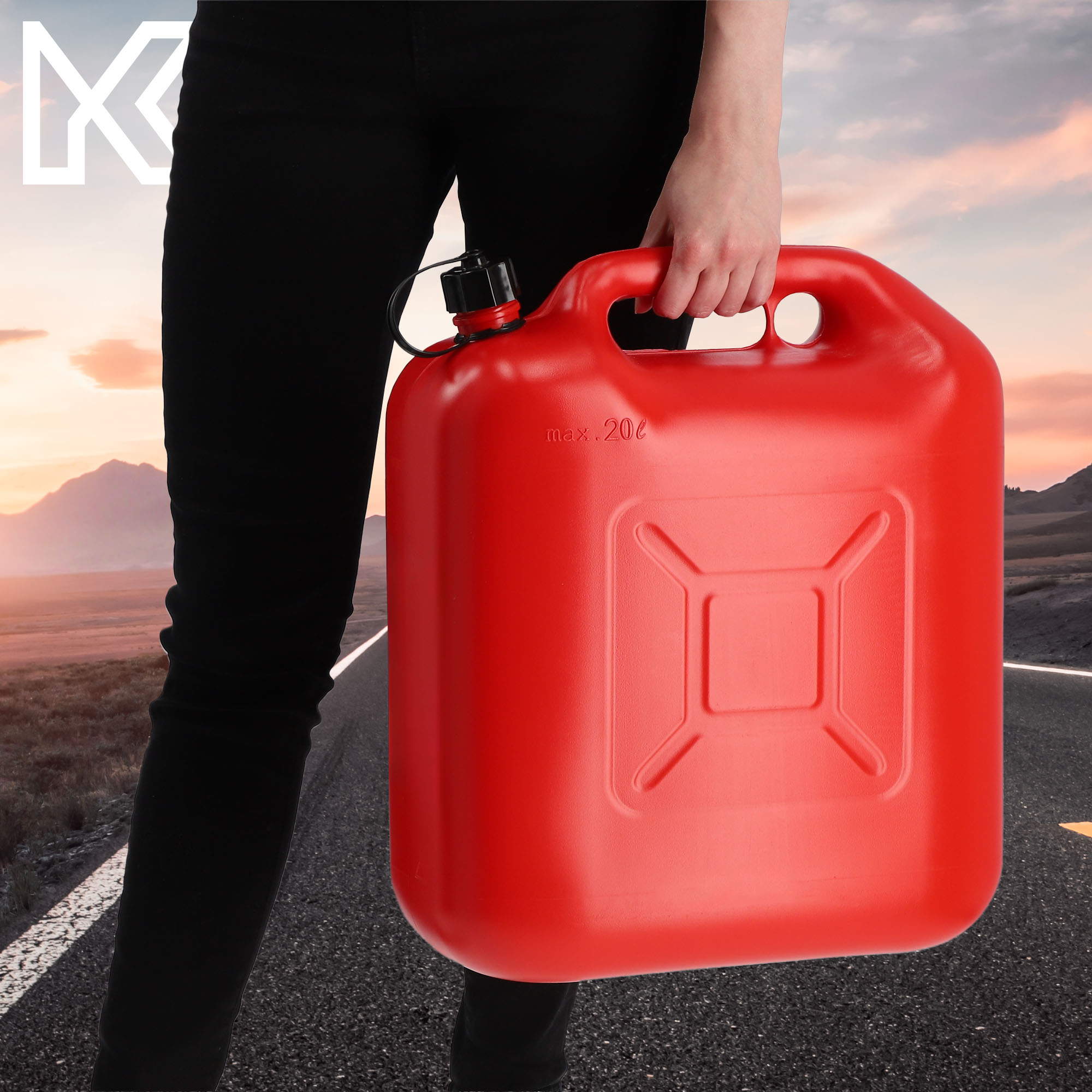 Kanister na paliwo z lejkiem 20L, czerwony