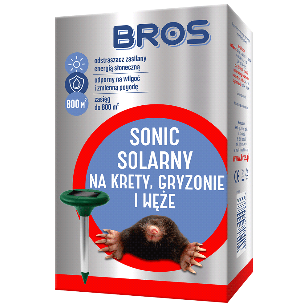 Bros Sonic Solarny na krety gryzonie i węże