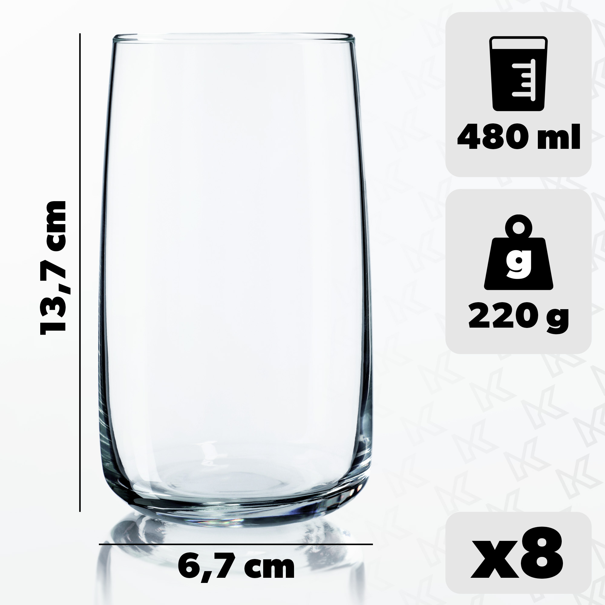 Szklanka do napojów Osovo 480 ml, 8 szt.