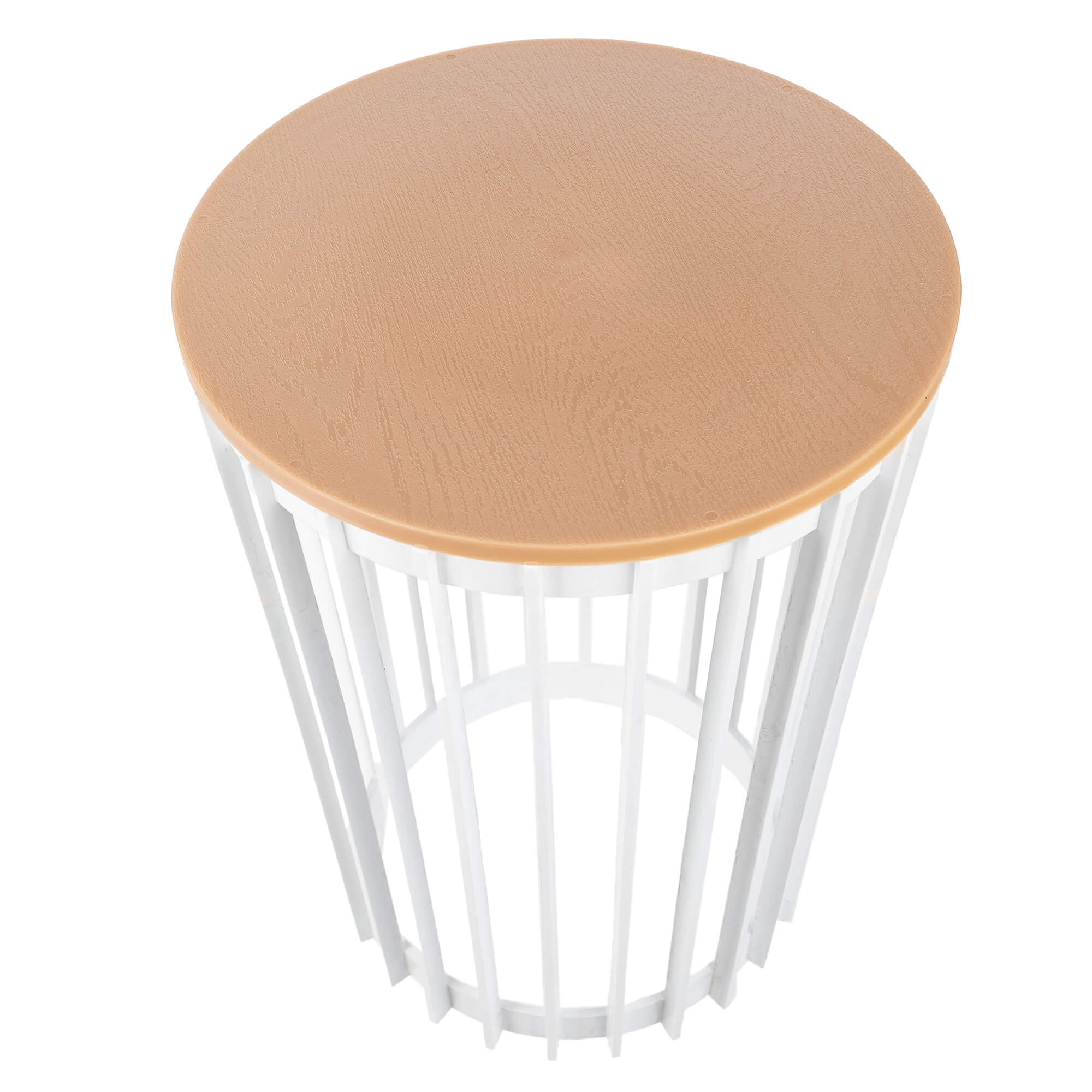 Kwietnik dwustronny Aytre 40 cm biały + blat naturalne drewno