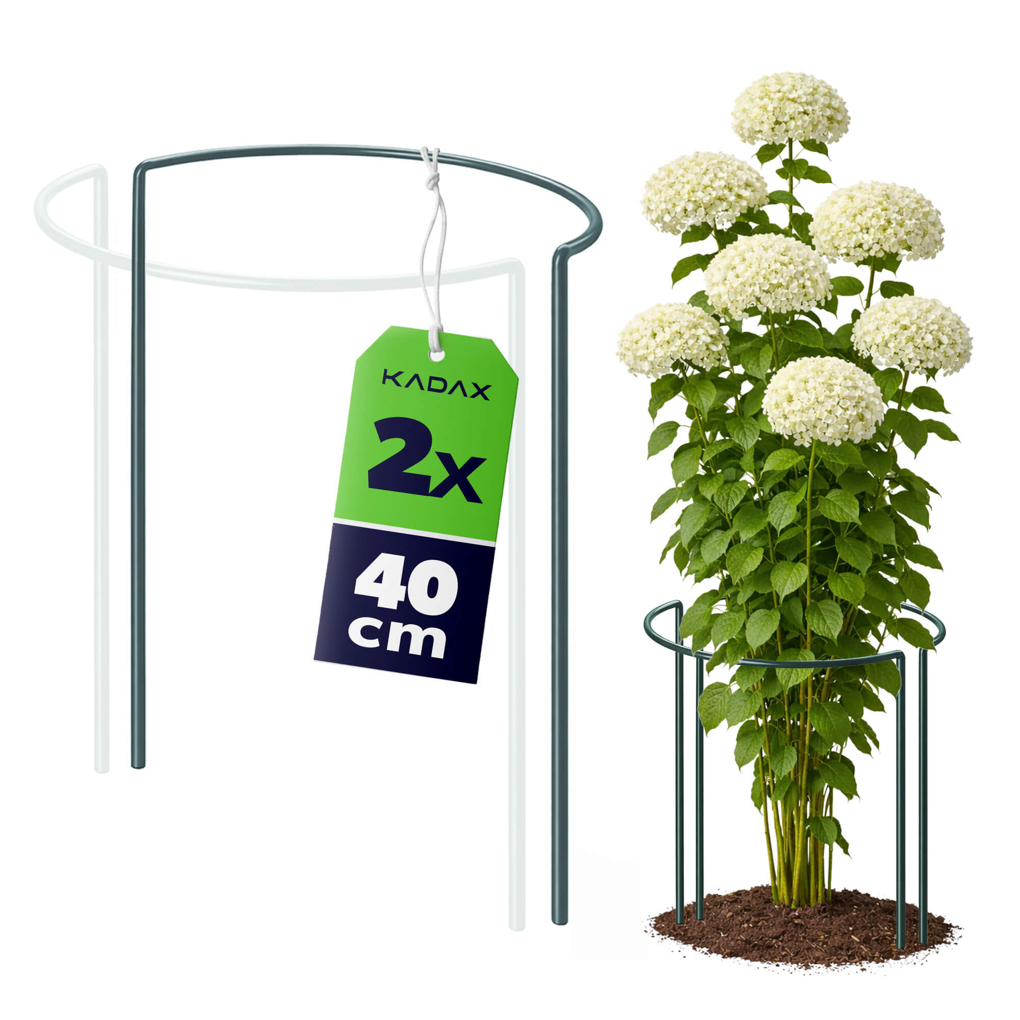 Podpora ogrodowa Mahet półkole 40 cm stalowa zielona 2 szt.