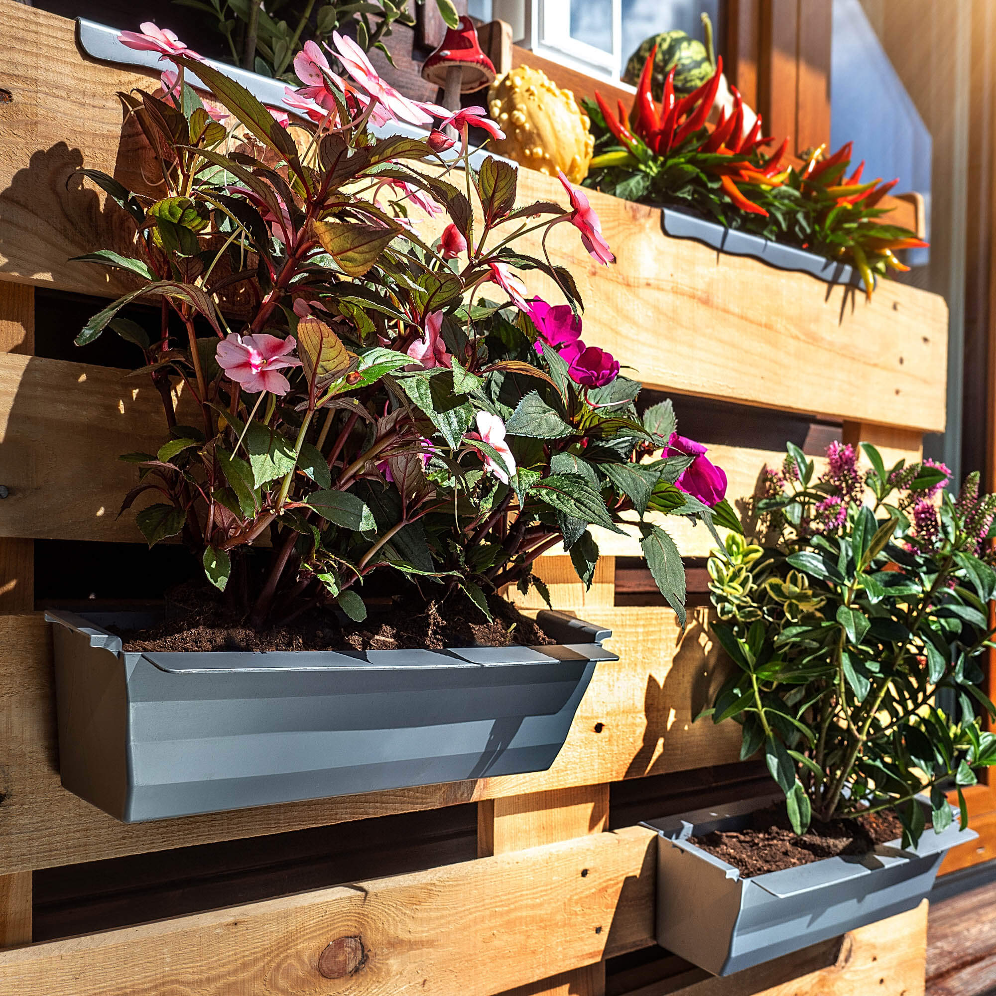 Doniczka do europalet Veere 40.5 cm srebrna 10 szt.