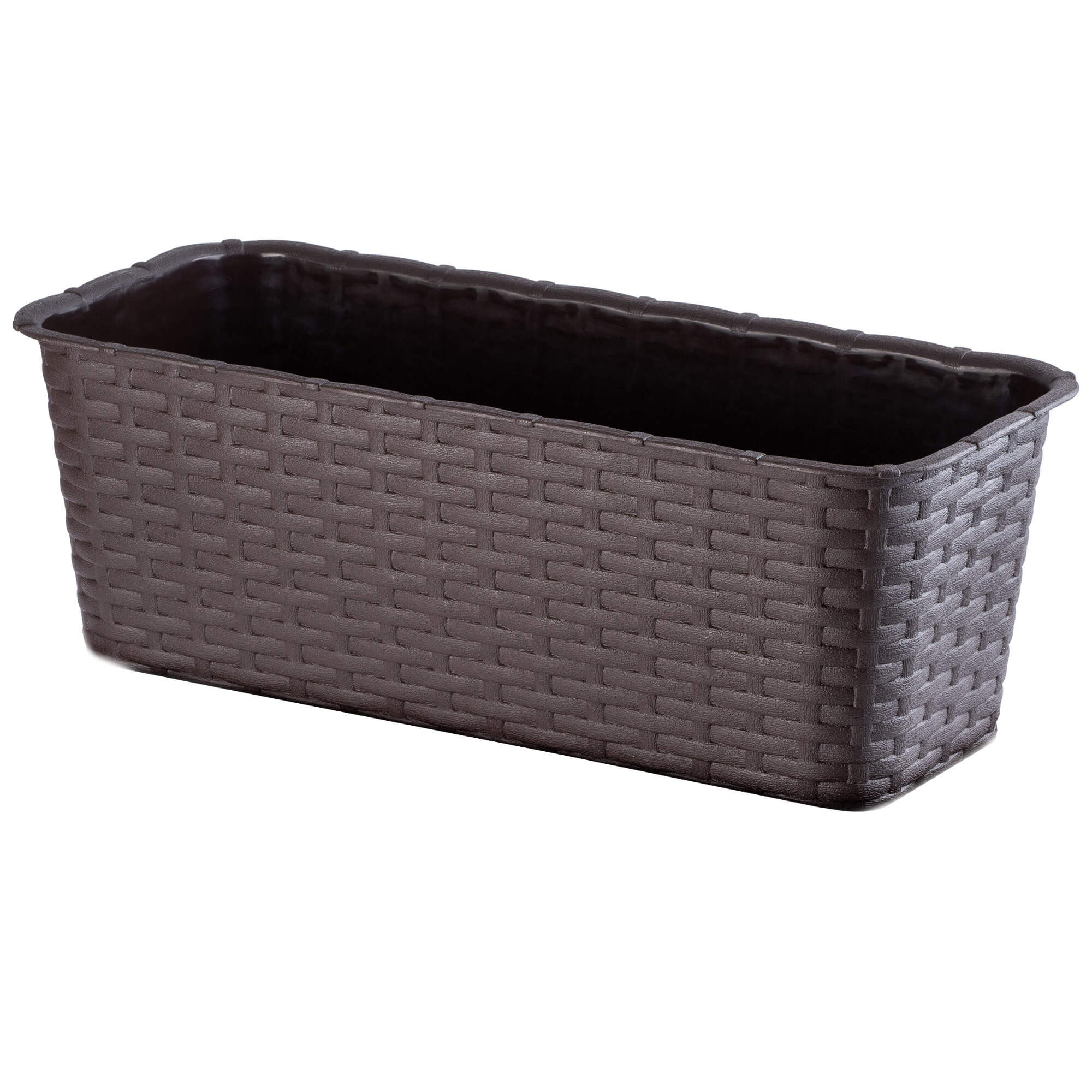 Doniczka balkonowa 40 cm, brązowa