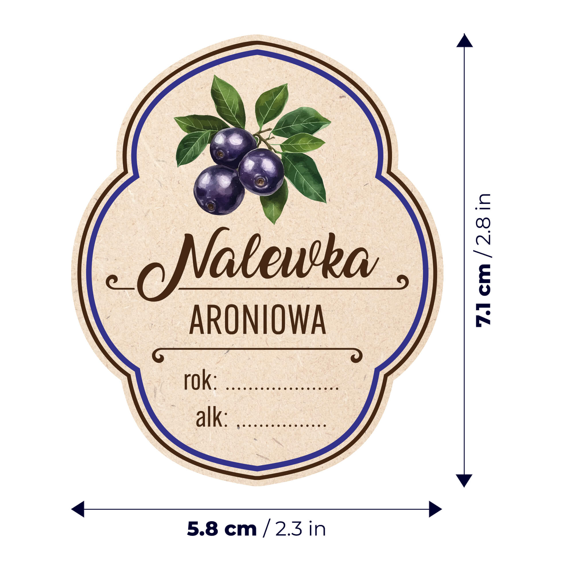 Etykiety na butelki Serre "Nalewka aroniowa" 10 szt.