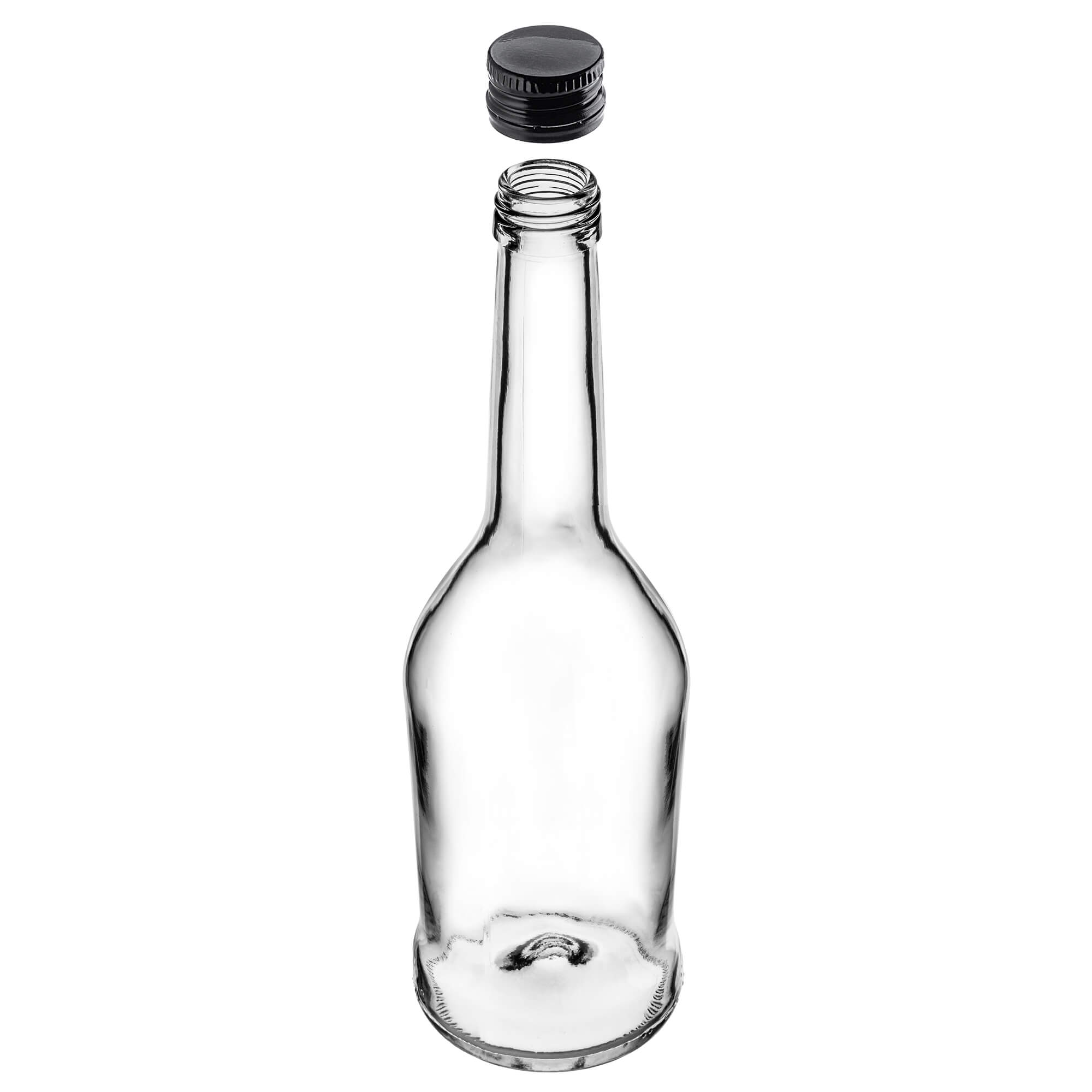 Szklana butelka na nalewkę Loiret 500ml z czarną zakrętką 1 szt.