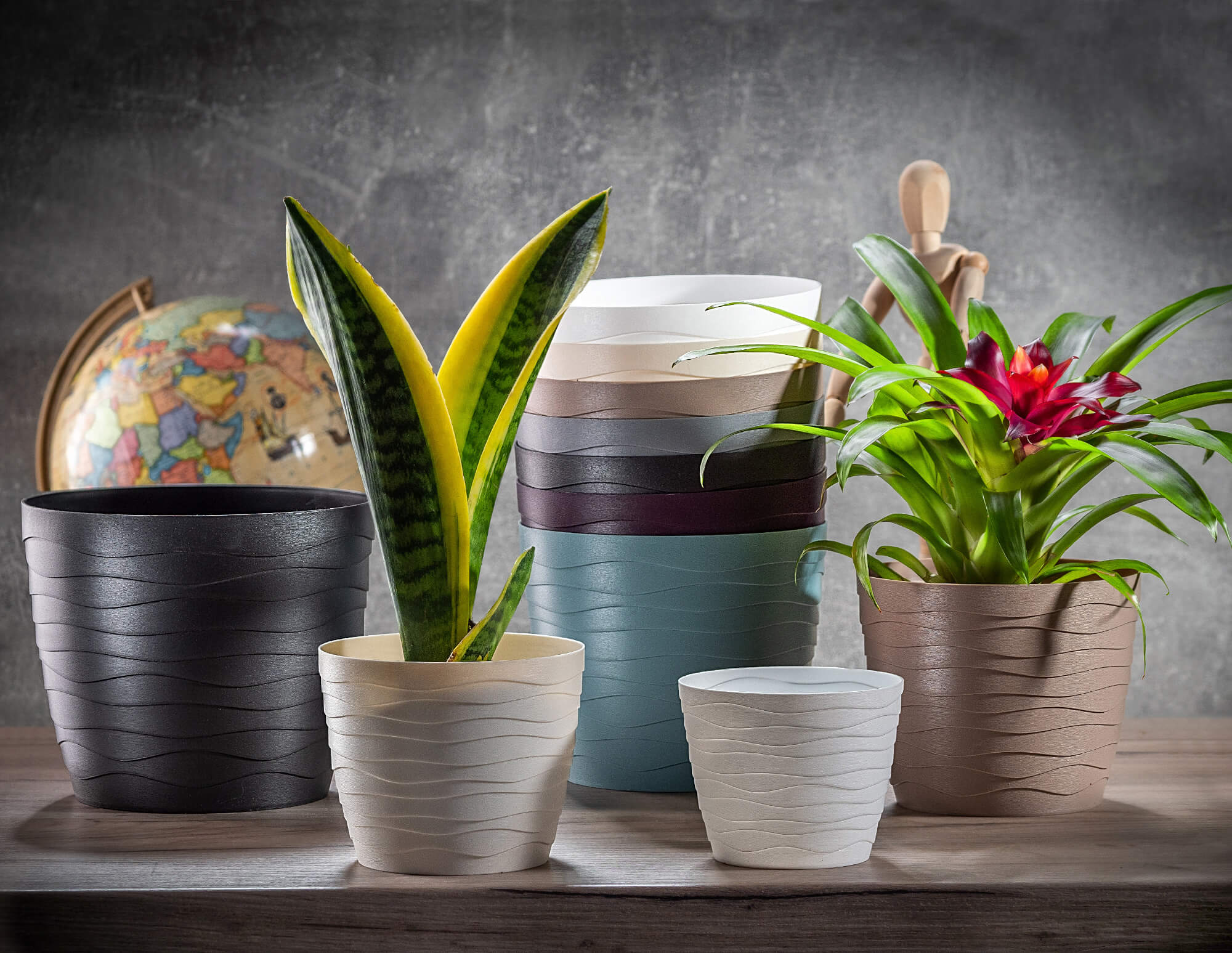 Doniczka okrągła Ufra 19 cm, zielona