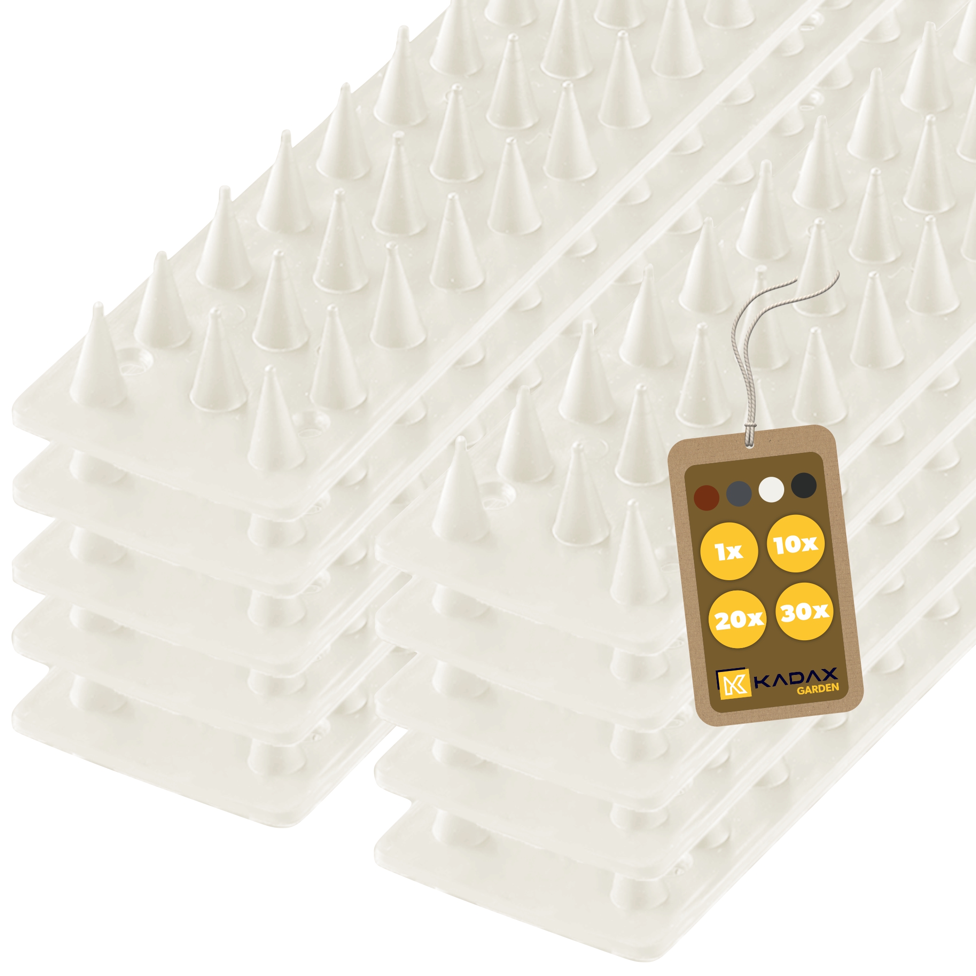 Plastikowe kolce Tosta przeciw ptakom 4,5 x 50 cm białe 10 szt.