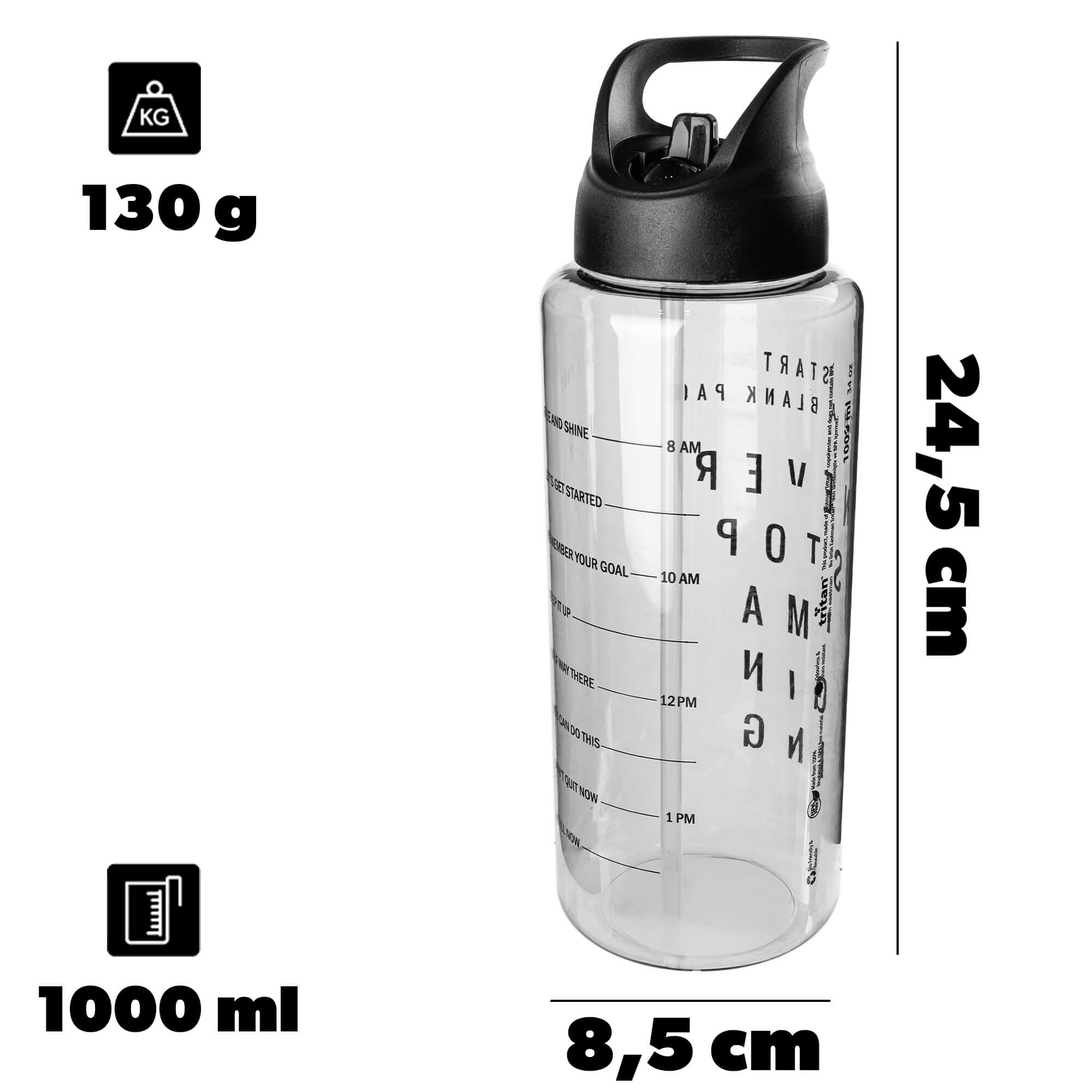 Butelka tritanowa na wodę Soave 1L czarna