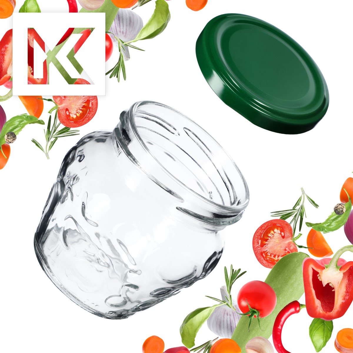 Słoiki Kemi 200ml 50szt 66mm + wieczka zielone