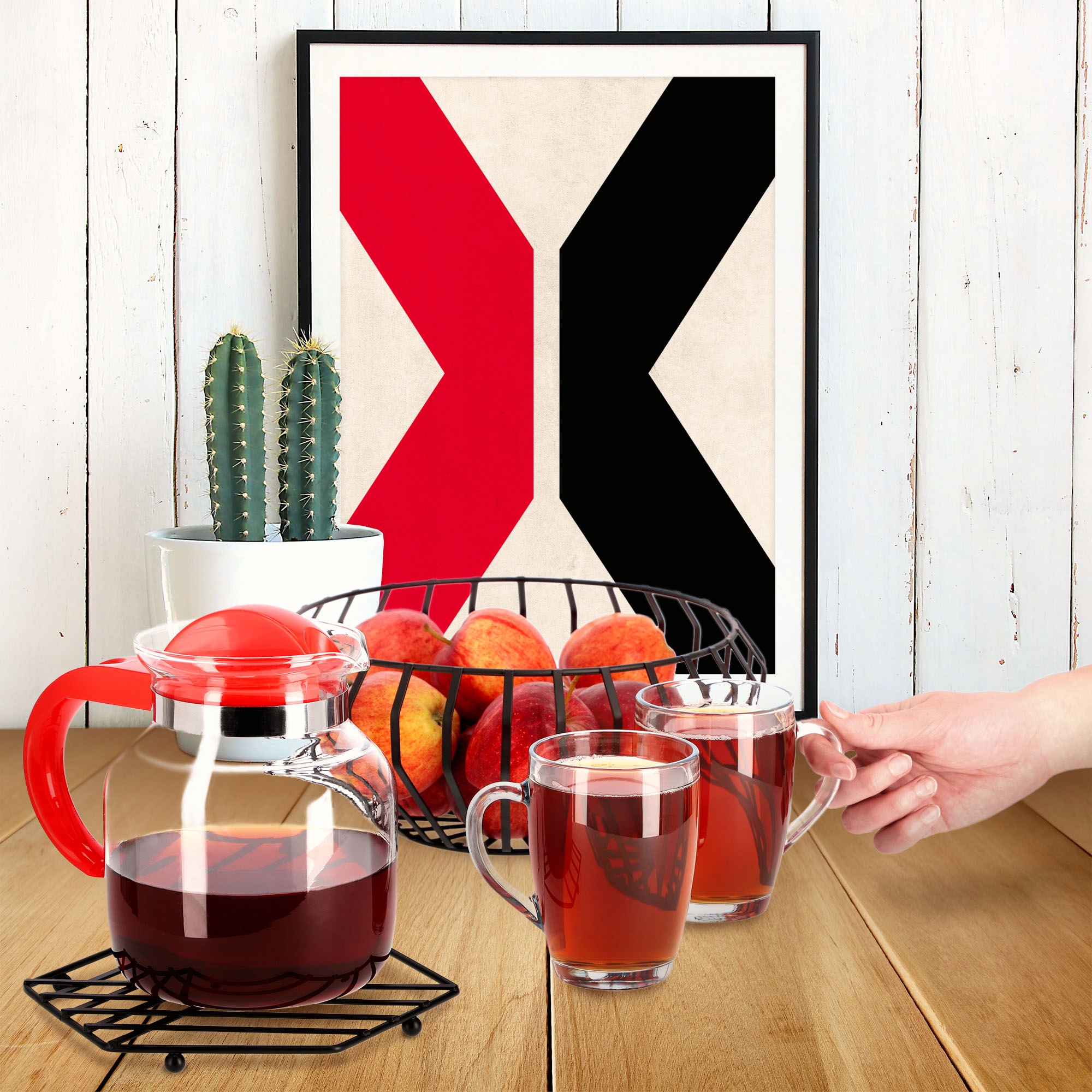 Podstawka sześciokątna pod naczynia, czarna