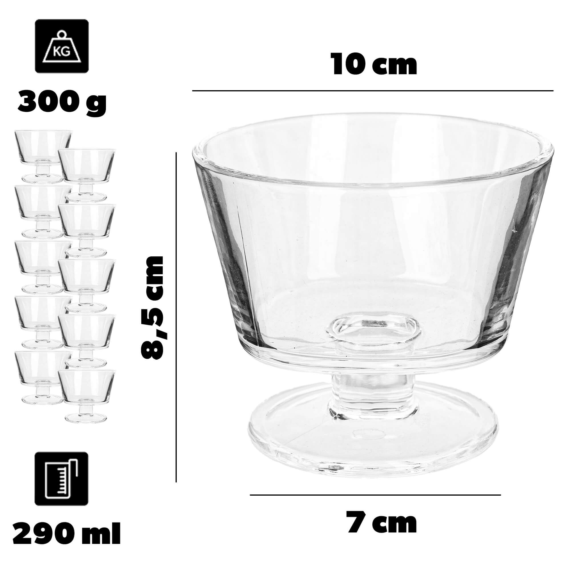 Pucharek do lodów i deserów Pisa 280 ml, 12 szt.