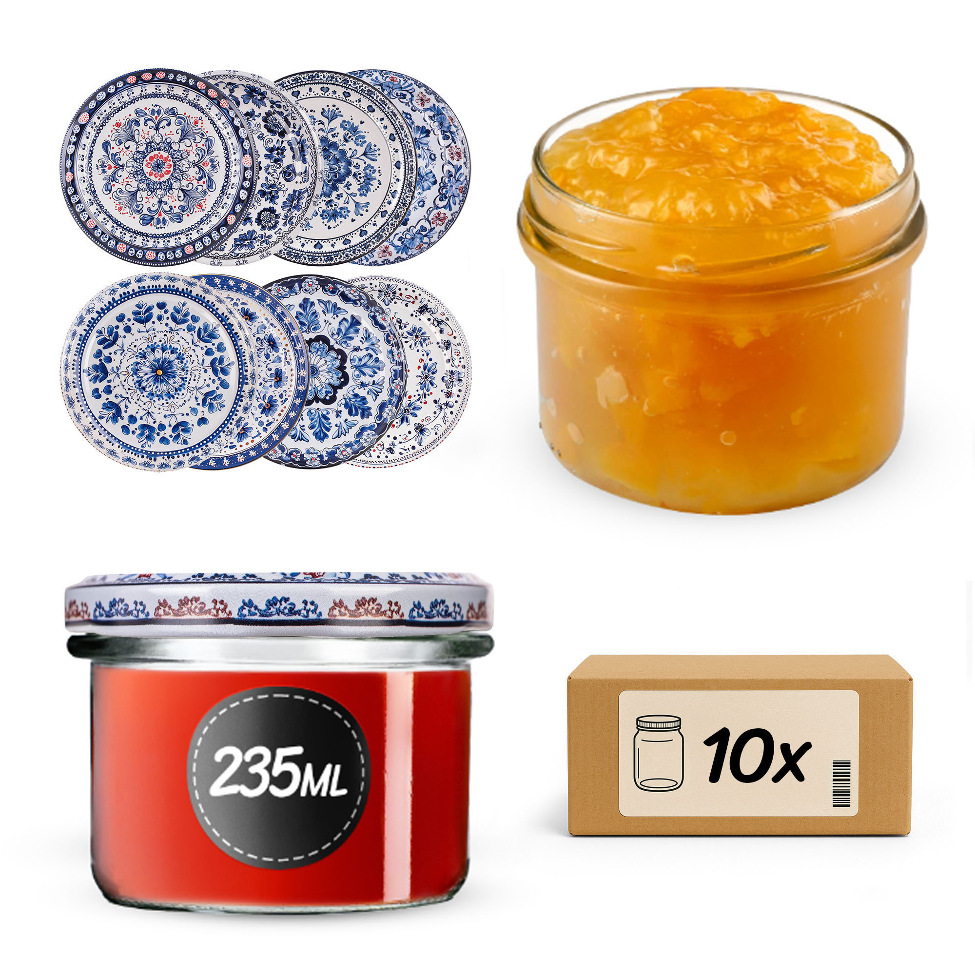 Słoiki na przetwory Tartu 235ml fi82mm 10szt + wieczko Bolesławiec