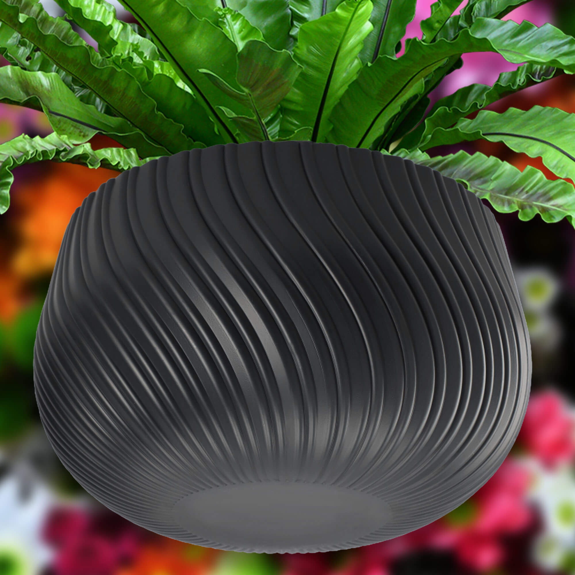 Doniczka wisząca z wkładem Rucas 29 cm, antracyt