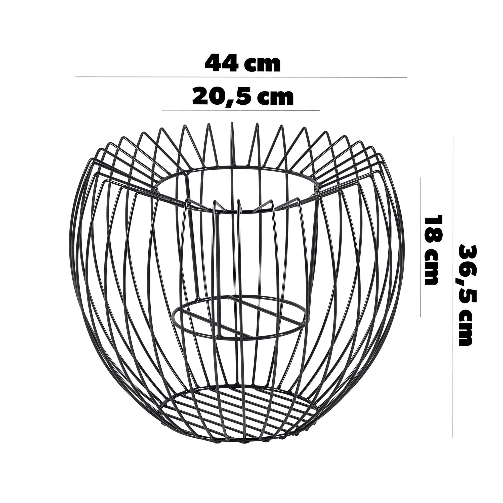 Osłona doniczkowa 44 x 36 cm, czarna