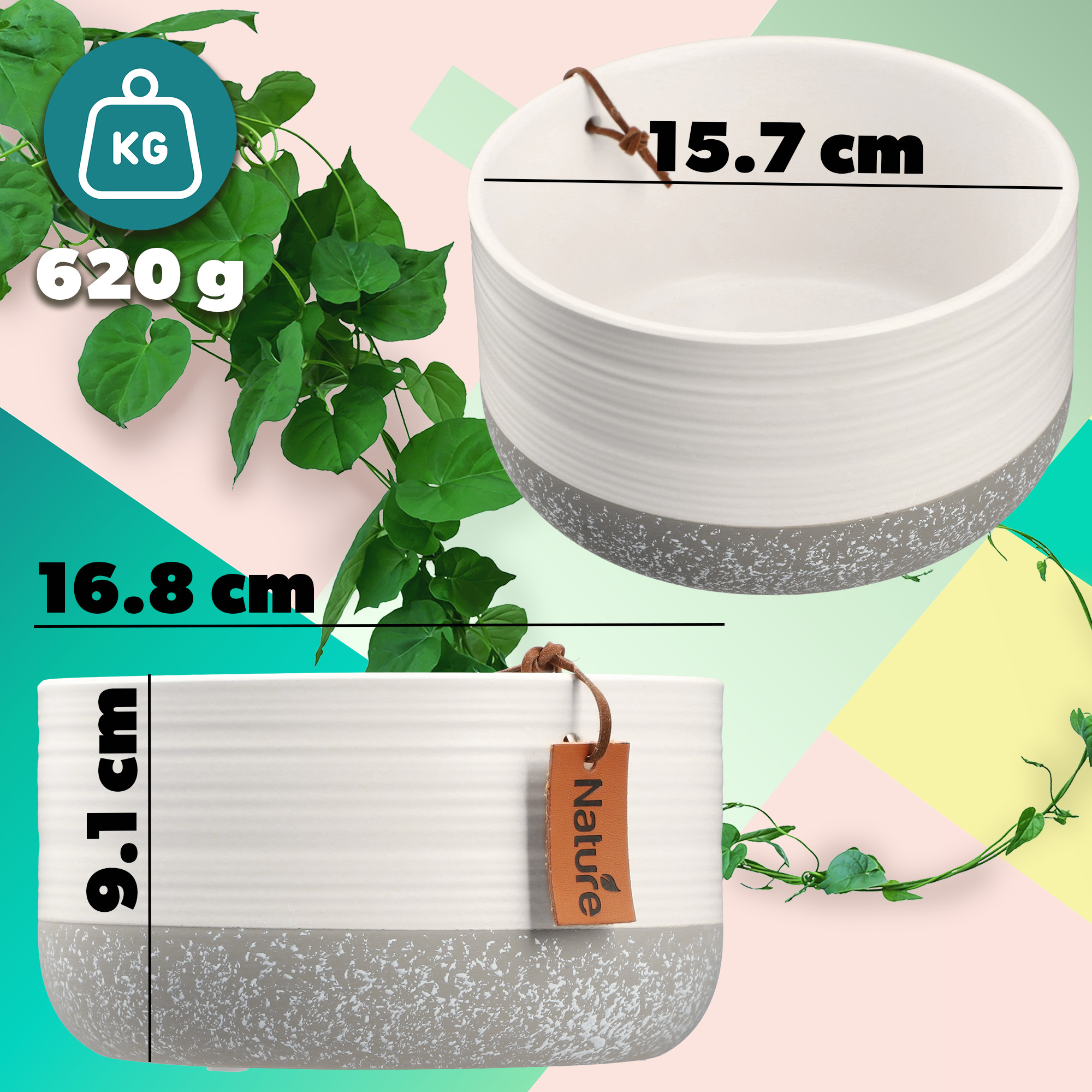 Osłonka ceramiczna Pokka 9 x 15 cm, biała