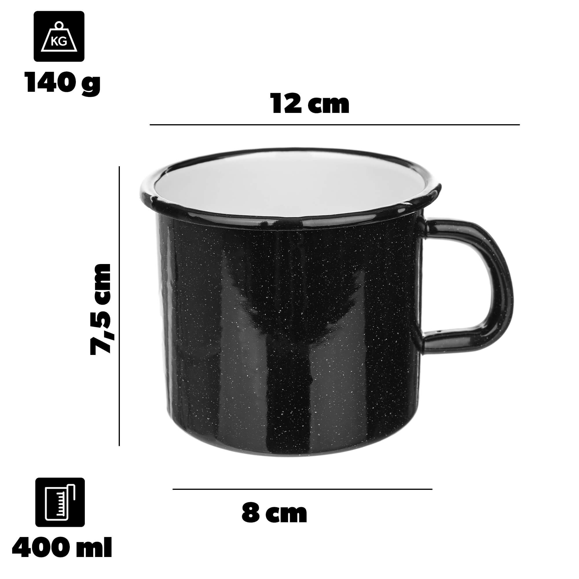 Kubek emaliowany Scerni 400 ml czarny