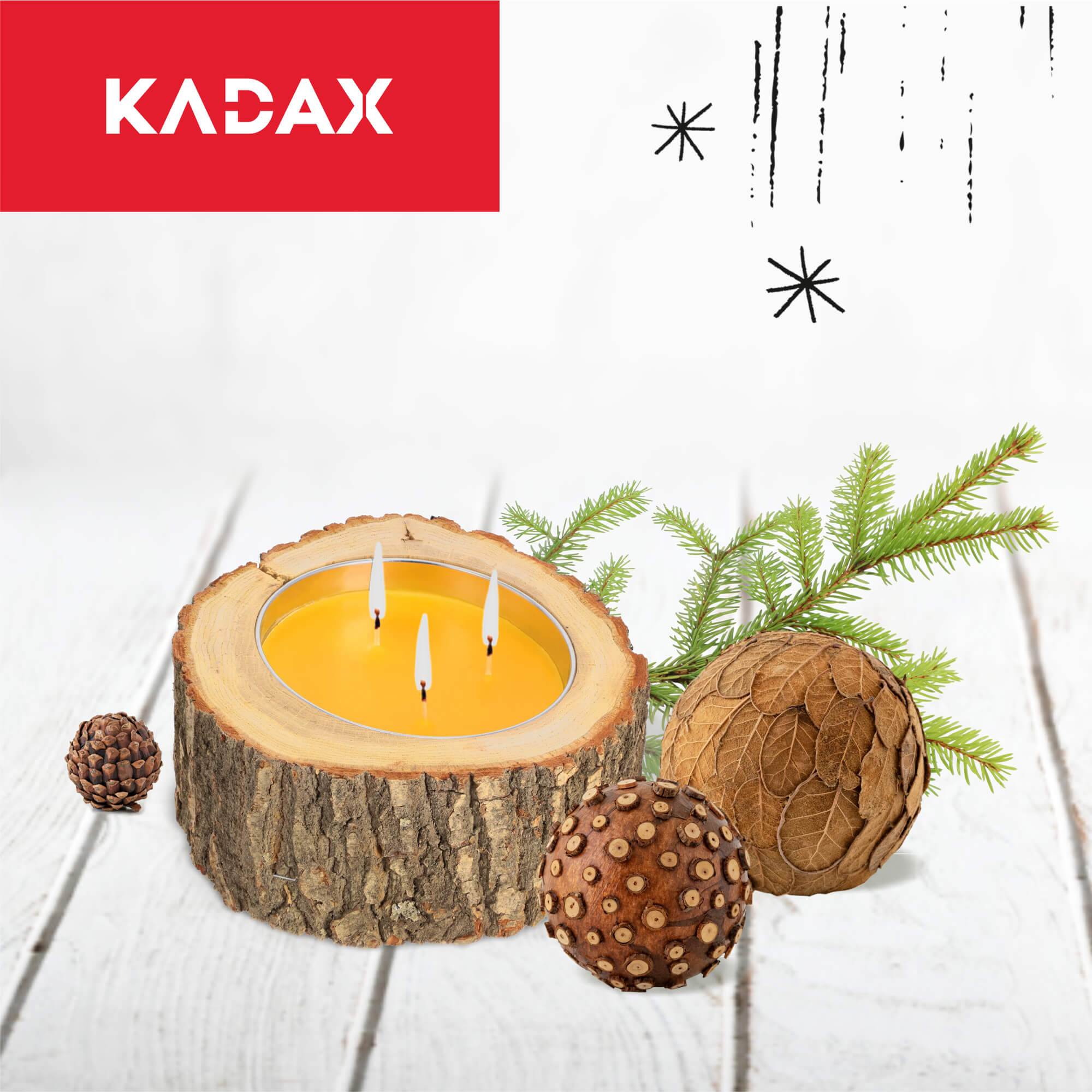 Świeca rustykalna zapachowa duża 24 cm, pomarańczowa