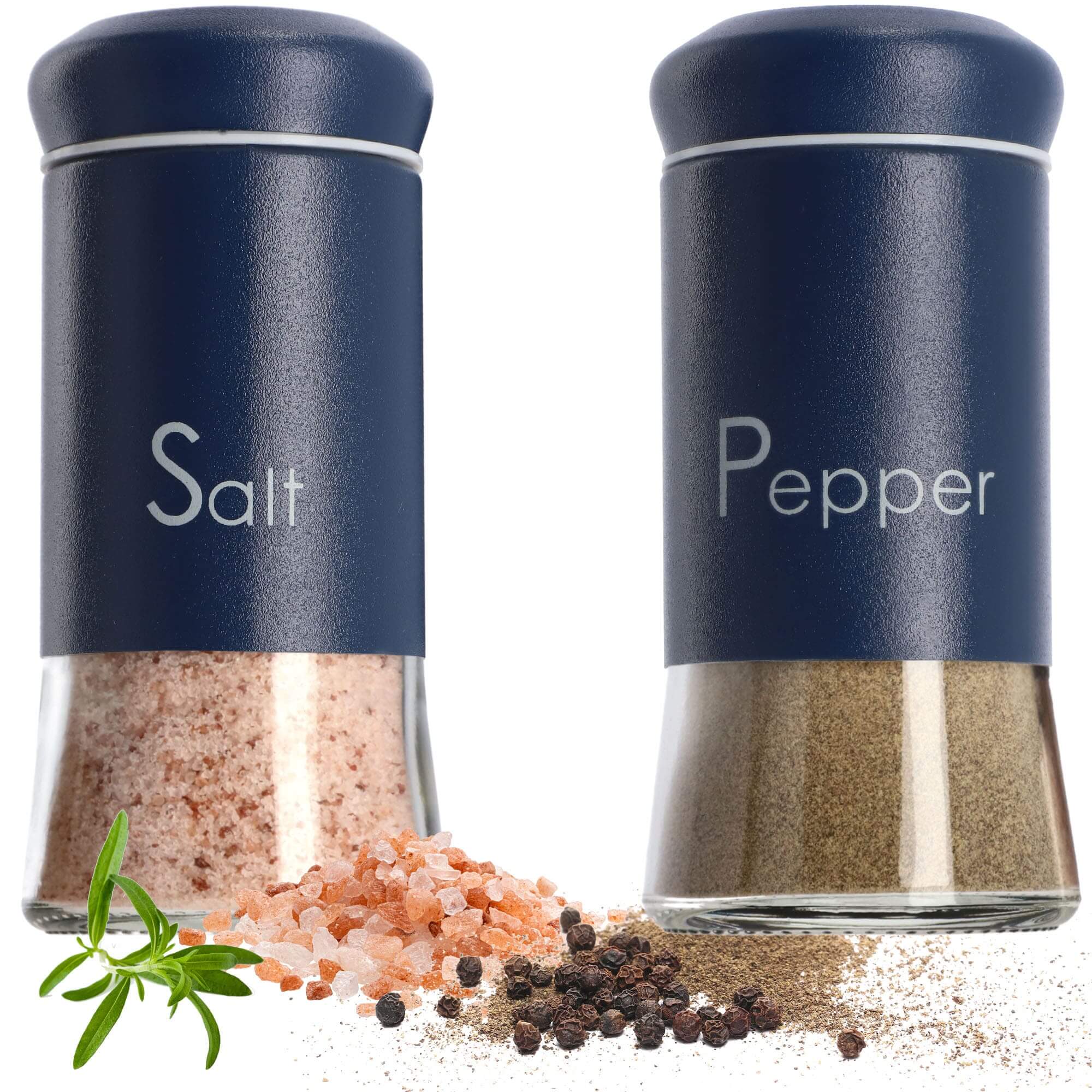 Zestaw przyprawników Alset pieprz + sól, granatowe