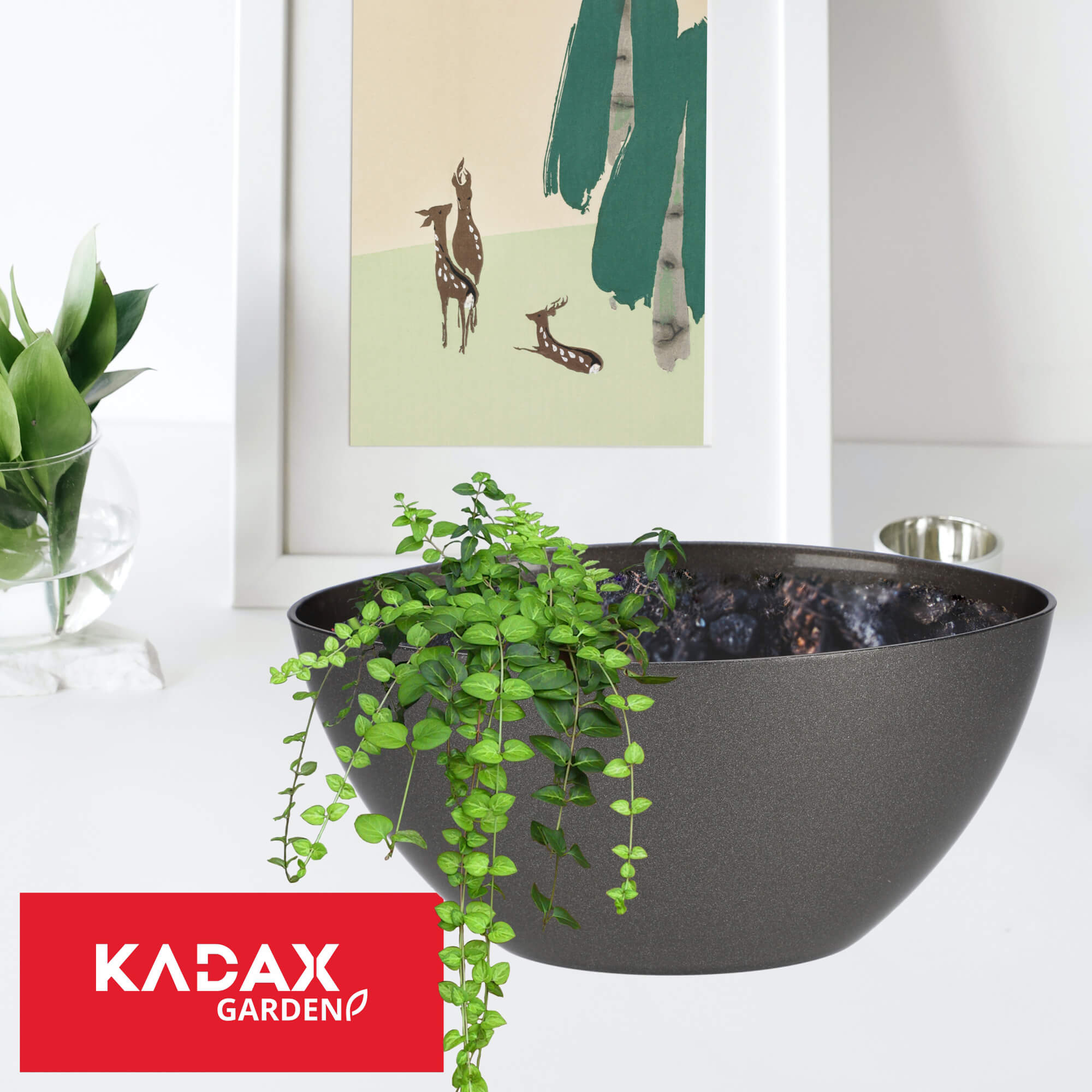 Doniczka na kwiaty Ptuj owalna 30cm, grafitowa