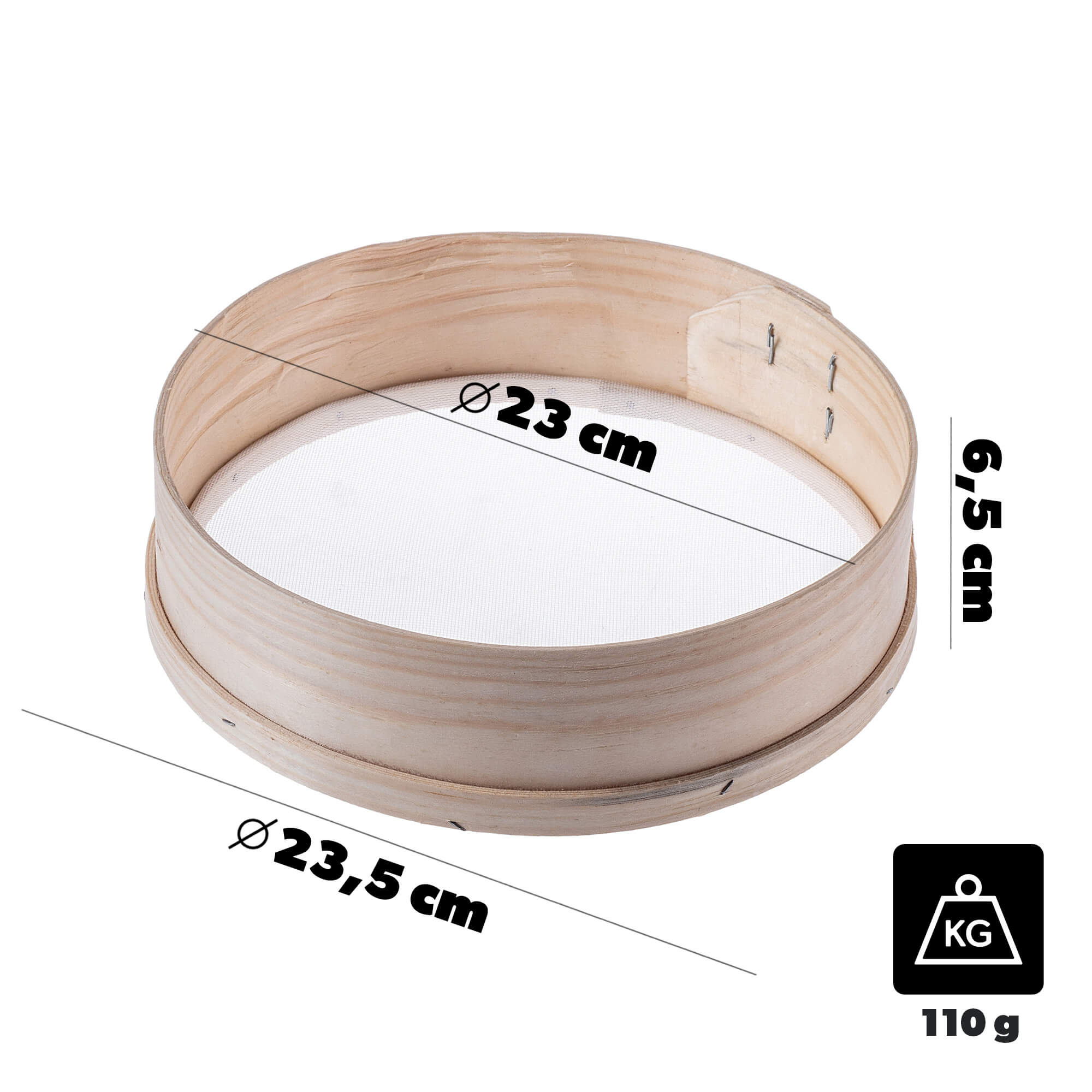 Sito rzeszoto do mąki Genca fi 230mm drewniane