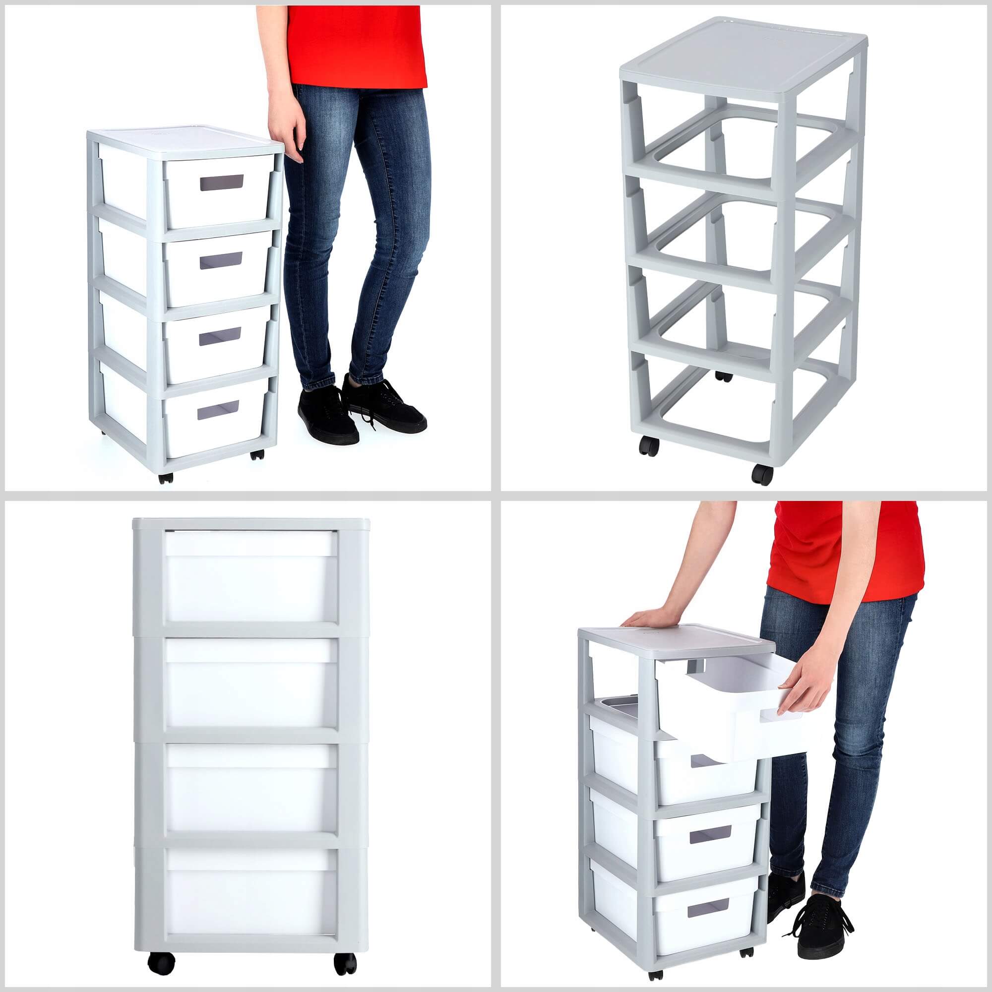 Regał Curver Infinity 4 x 11L biało-szary