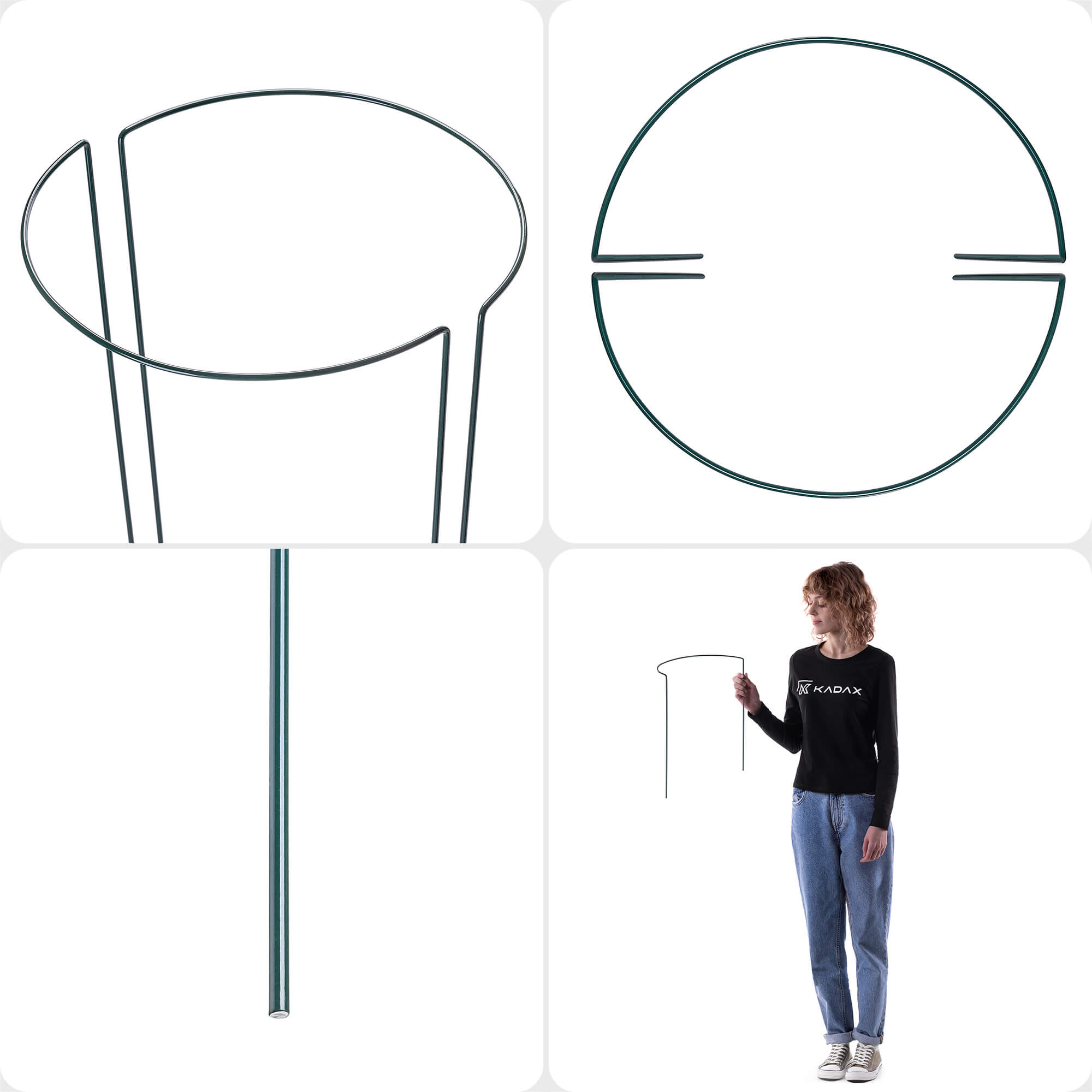 Podpora ogrodowa Mahet półkole 40 cm stalowa zielona 6 szt.